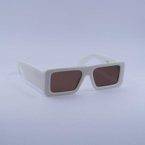 Off-White Off-White OERI140 TROY 0164 Sunglasses White Rectangle Frame Size ONE SIZE - 1 Thumbnail