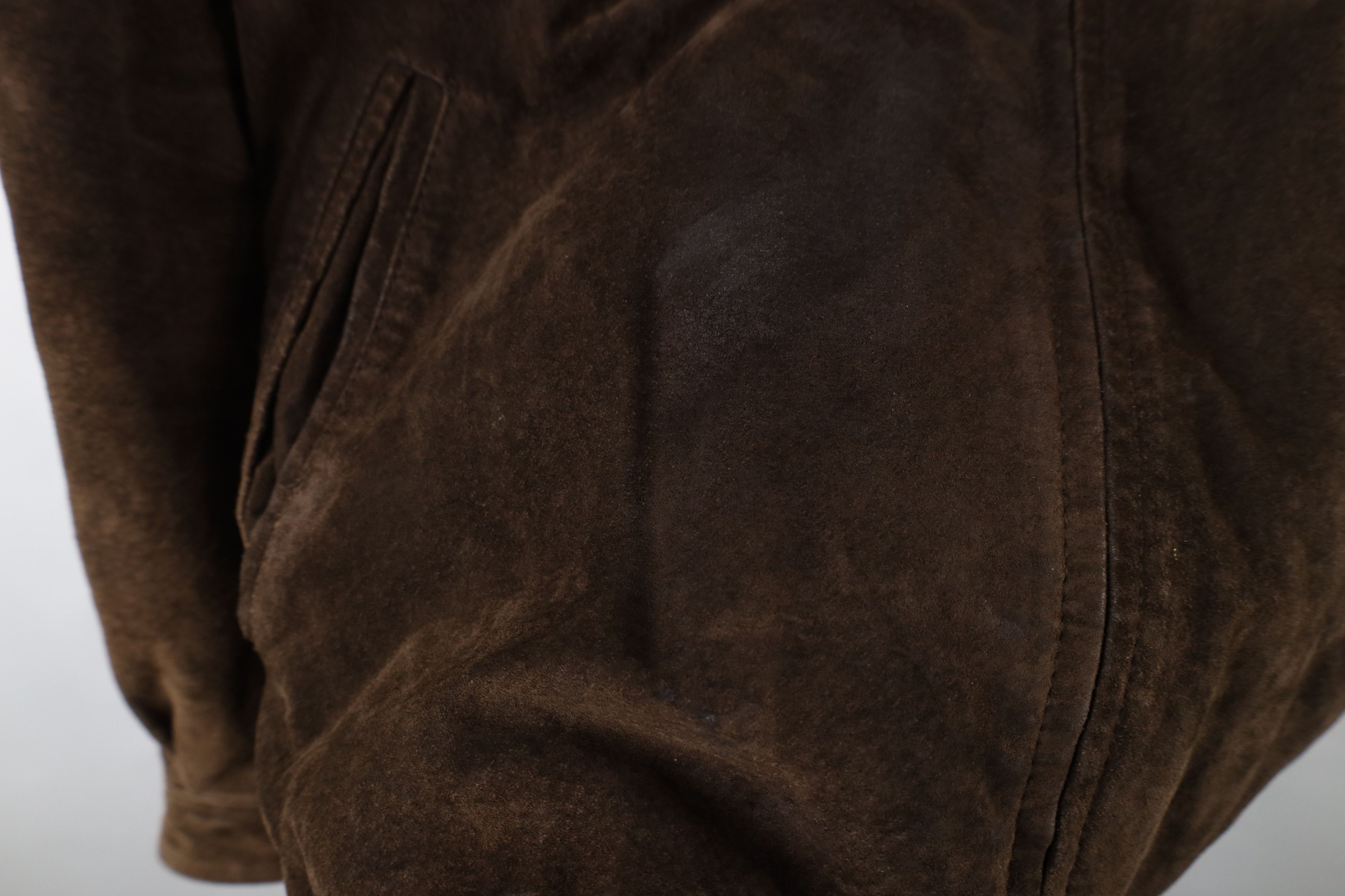 Vintage Vintage 90s Streetwear Suede Leather Bomber Jacket Brown Size US XL / EU 56 / 4 - 5 Thumbnail