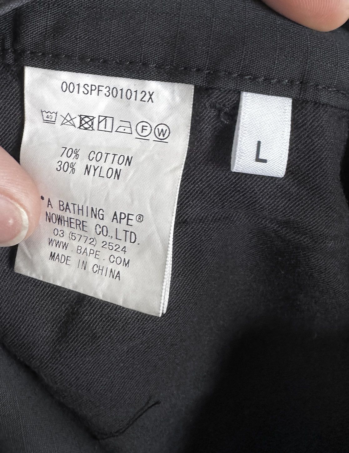 Bape Bape Black Cotton Nylon Logo Embroidered Bermuda Shorts Size US 36 / EU 52 - 8 Thumbnail