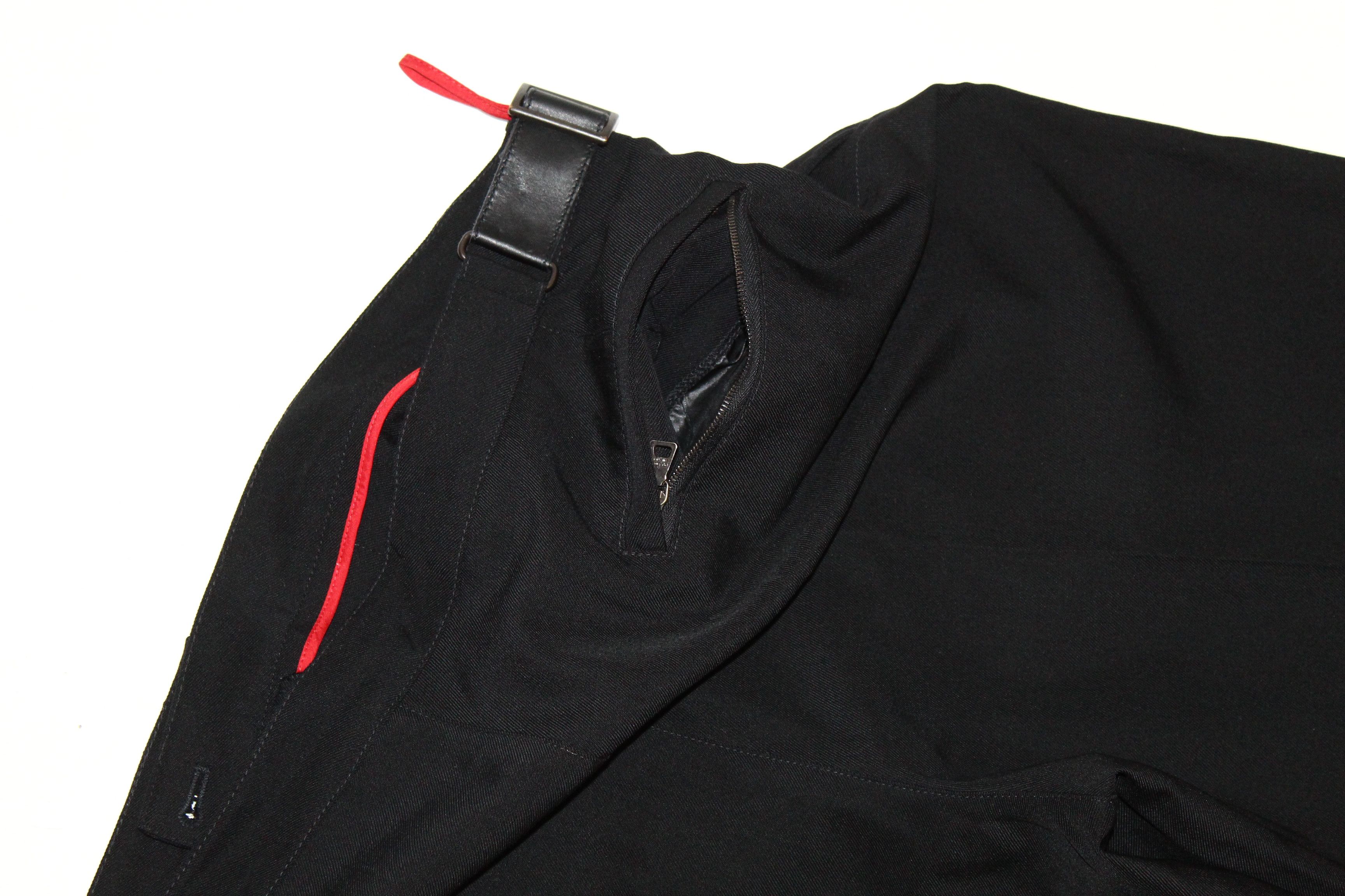 Prada Prada Linea Rossa Wide-leg Wool Twill Pants Pintuck Leather Size US 38 / EU 54 - 19 Thumbnail