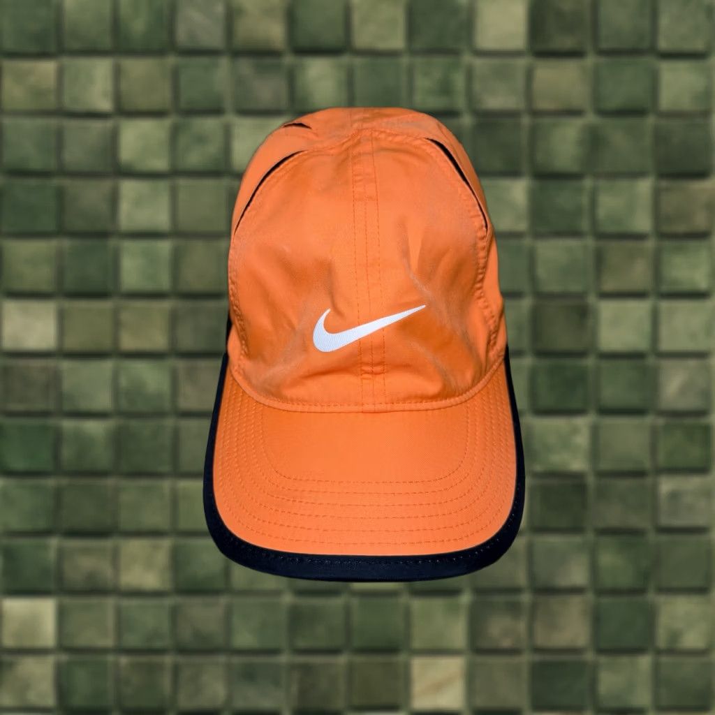 Nike VINTAGE Nike Daybreak Aerobill Orange 5 Panel Cap Hat Feather Tailwind Mens Size ONE SIZE - 1 Thumbnail