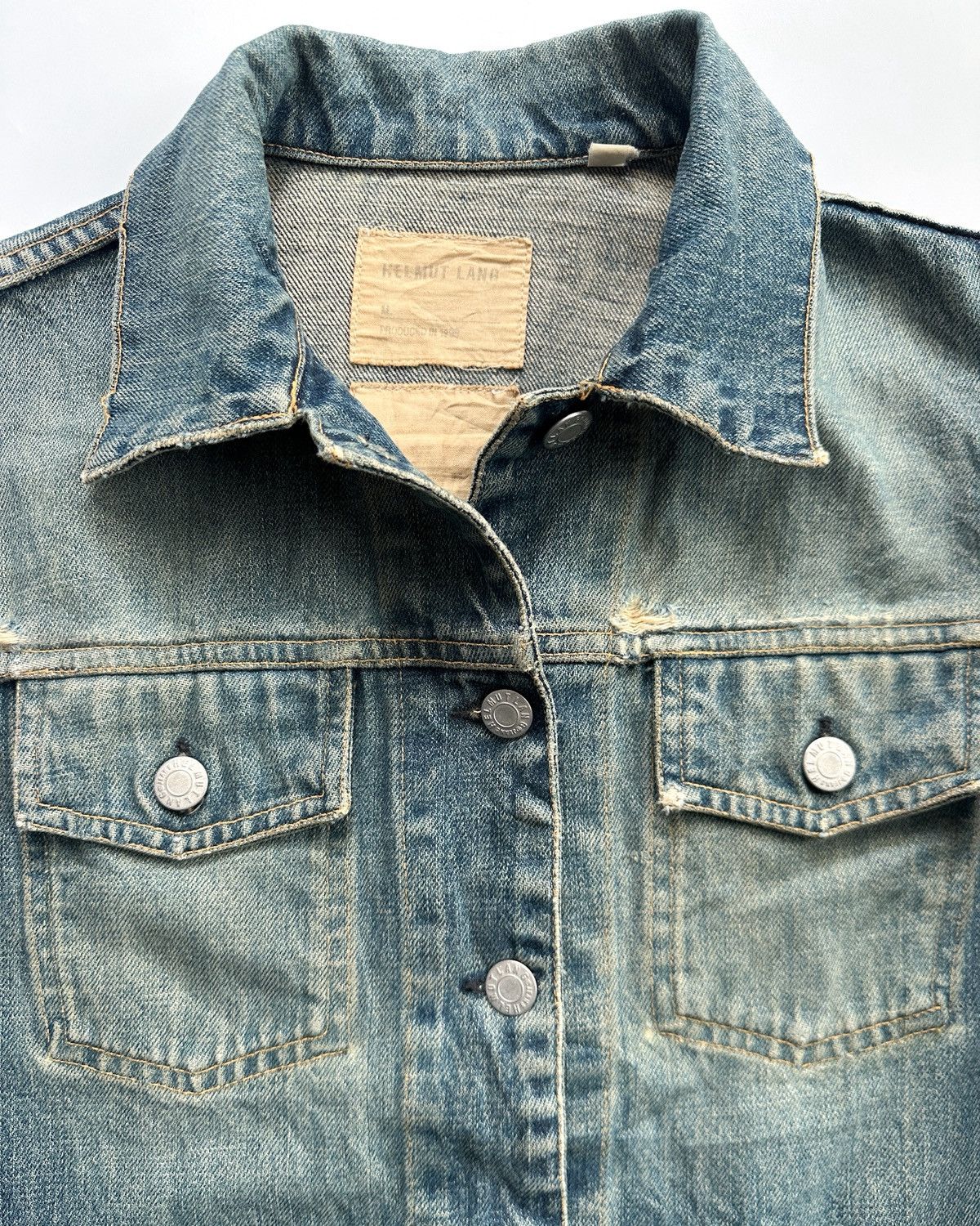 Helmut Lang 1999 Helmut Lang Faded Blue Denim Jacket Size XS / US 0-2 / IT 36-38 - 8 Thumbnail