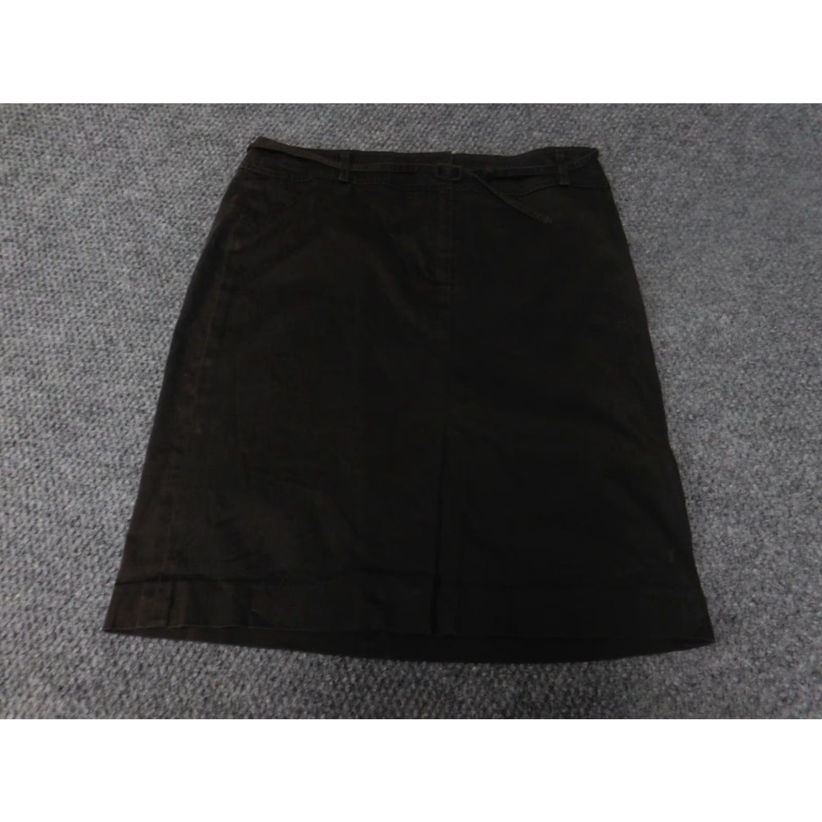 Loft LOFT Ann Taylor Skirt A-Line Knee Length Brown 8 Womens Casual Knit Cotton Zipper Size 30" / US 8 / IT 44 - 2 Thumbnail