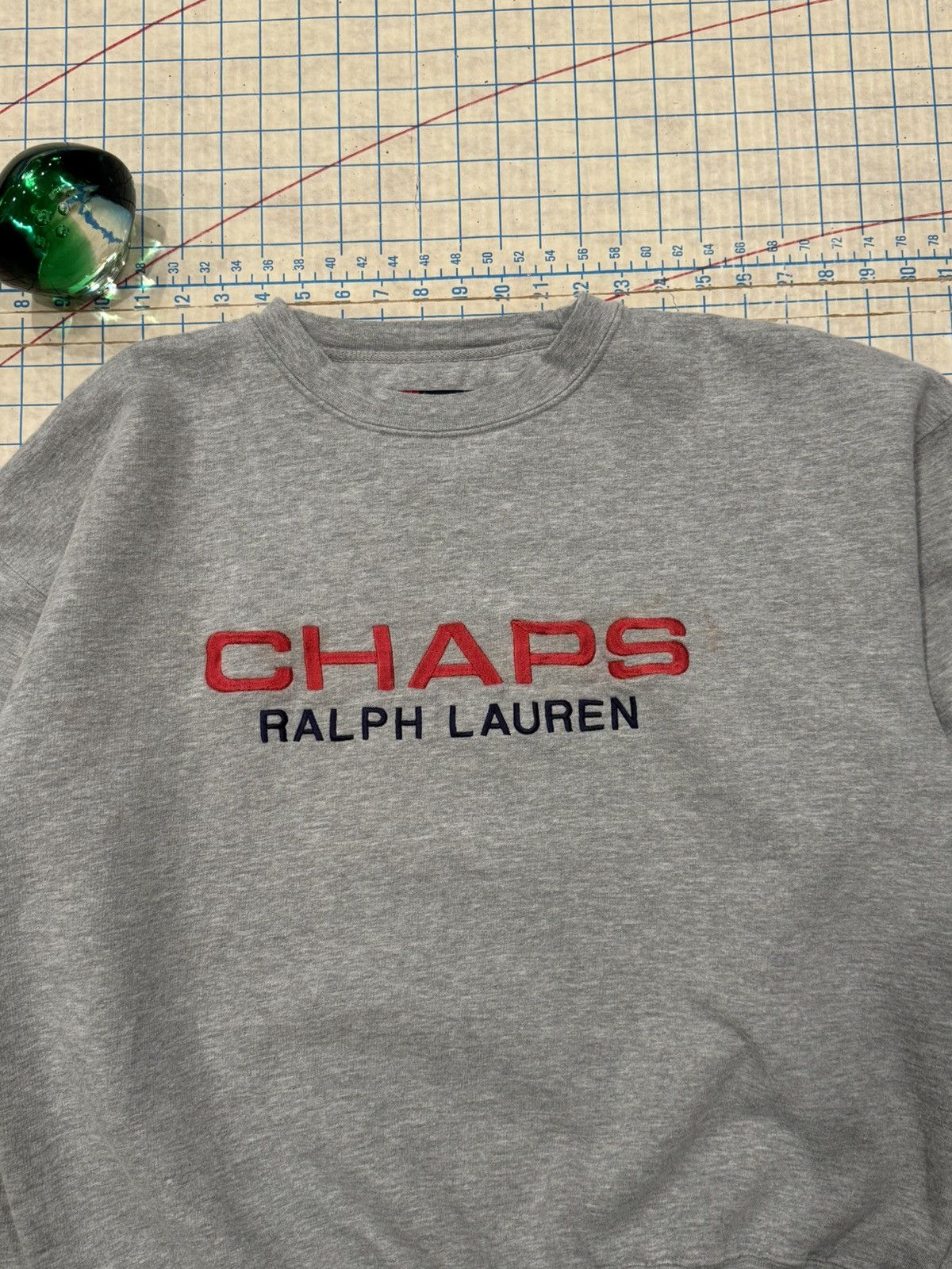 Chaps Vintage Chaps Ralph Lauren Spell Out Crewneck Sweater Gray L Size US L / EU 52-54 / 3 - 3 Thumbnail