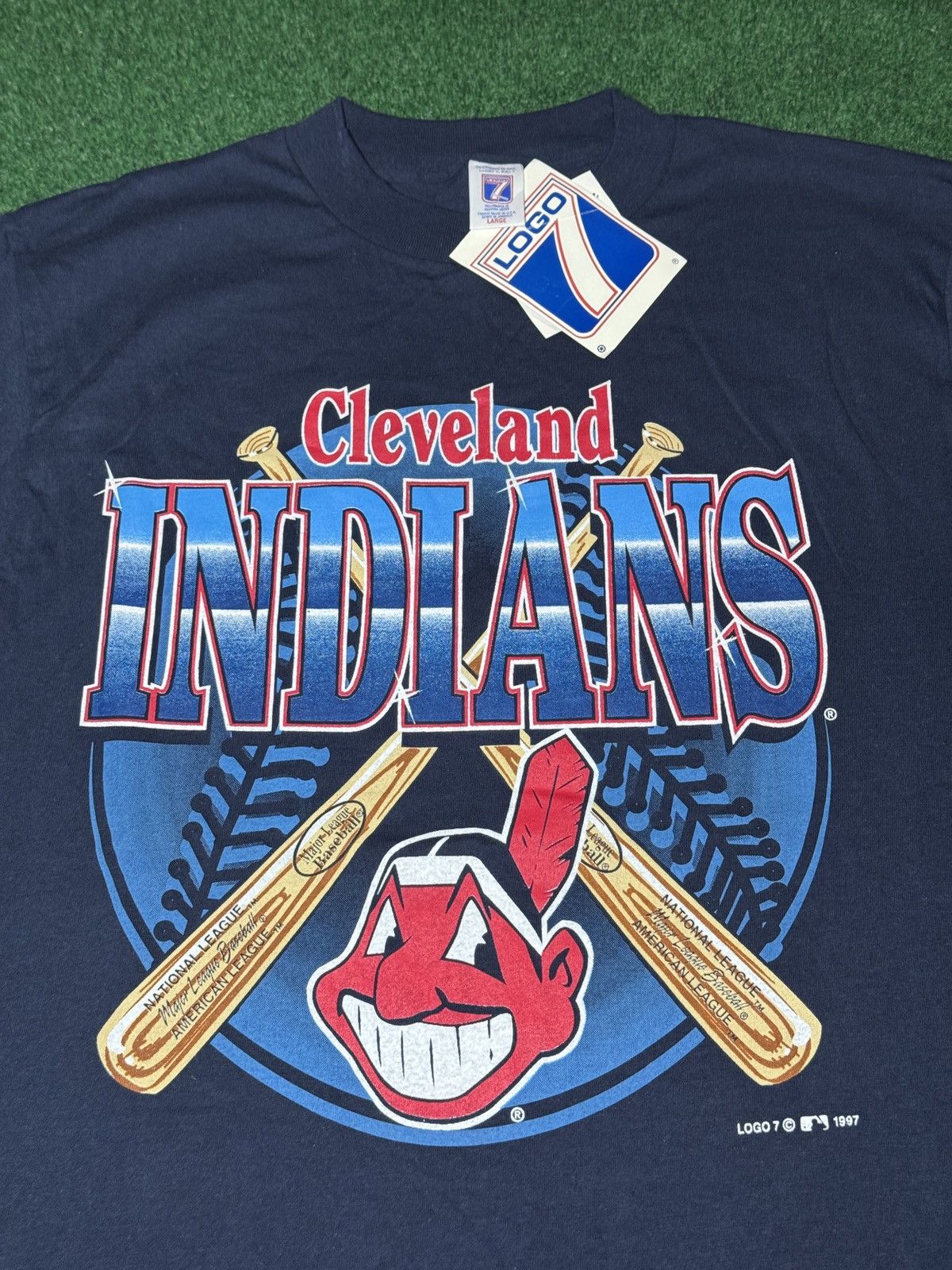Logo 7 Cleveland Indians Logo 7 NWT Vintage 90s Baseball L T Shirt Size US L / EU 52-54 / 3 - 2 Thumbnail