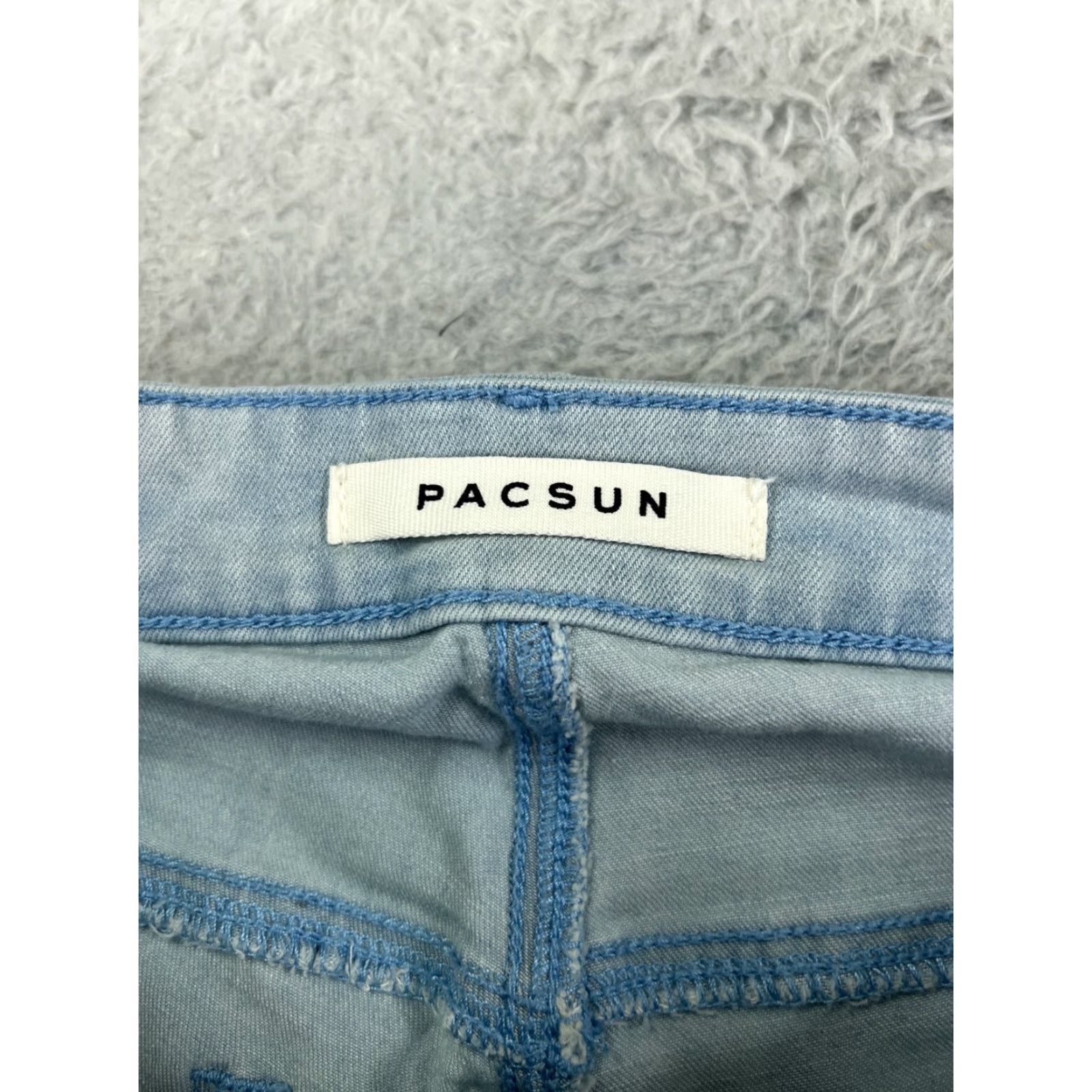 Pacsun Pacsun Jeans Womens 29 Blue Denim Distressed Skinny Stacked 30L Mid Rise 5-Pocket Classic Comfort Beachwear? Size 29" - 4 Thumbnail