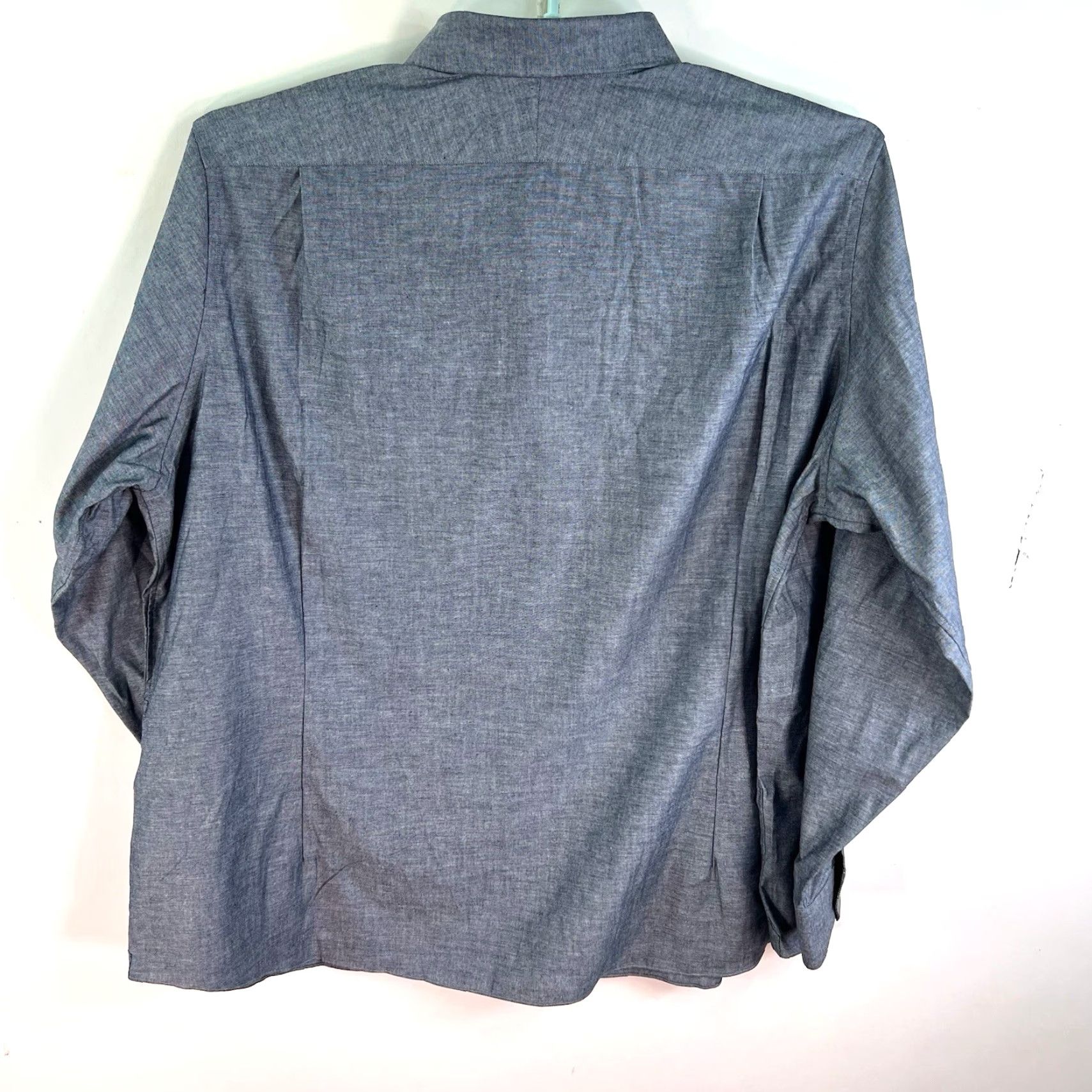 CLOT Cloth Proper Solid Woven Button-Down Shirt Men's 4XL Gray Cotton Solid Button-Up Regula r Fit Long Sleeve Casual Classic Designer Cowboy Dad Sportsman Size US XXL / EU 58 / 5 - 7 Thumbnail