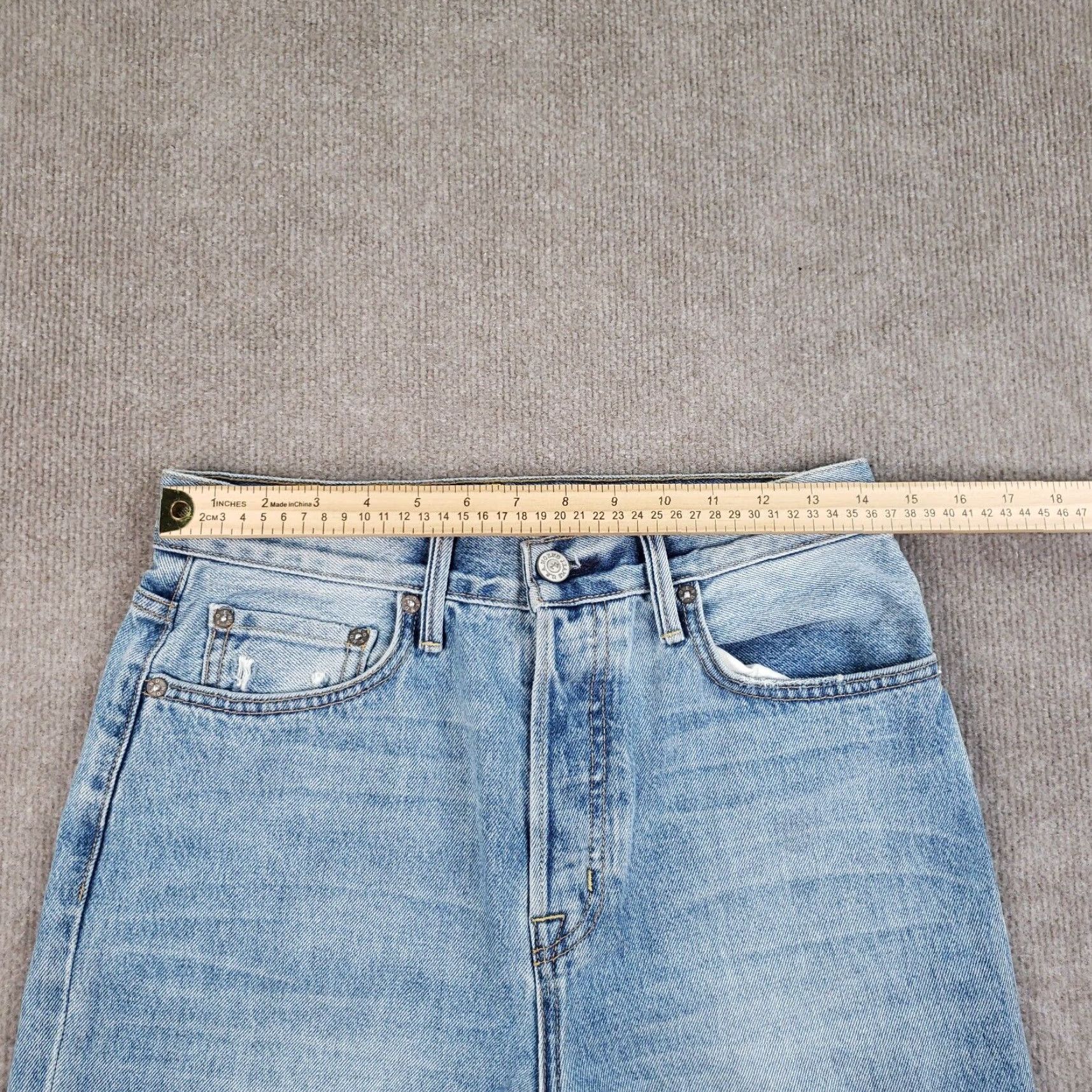 Vintage Noend Jeans Women's 28 Blue High Rise Tapered Button Fly Denim 5-Pocket Regular Distressed Jeans Size 28" / US 6 / IT 42 - 4 Thumbnail