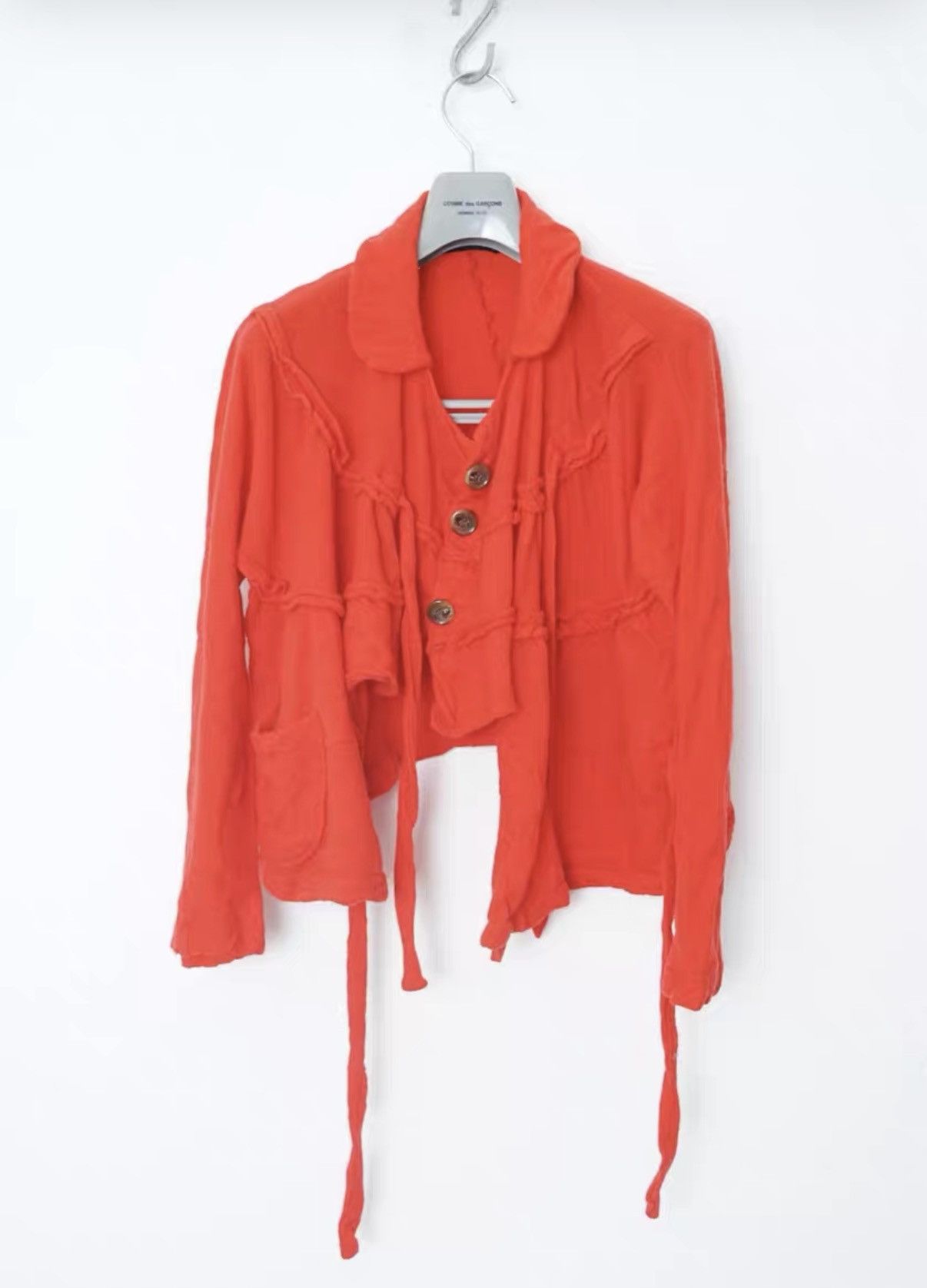 Comme des Garcons Comme des Garçons Round Collar Tie Short Wool Coat Size US M / EU 48-50 / 2 - 2 Thumbnail