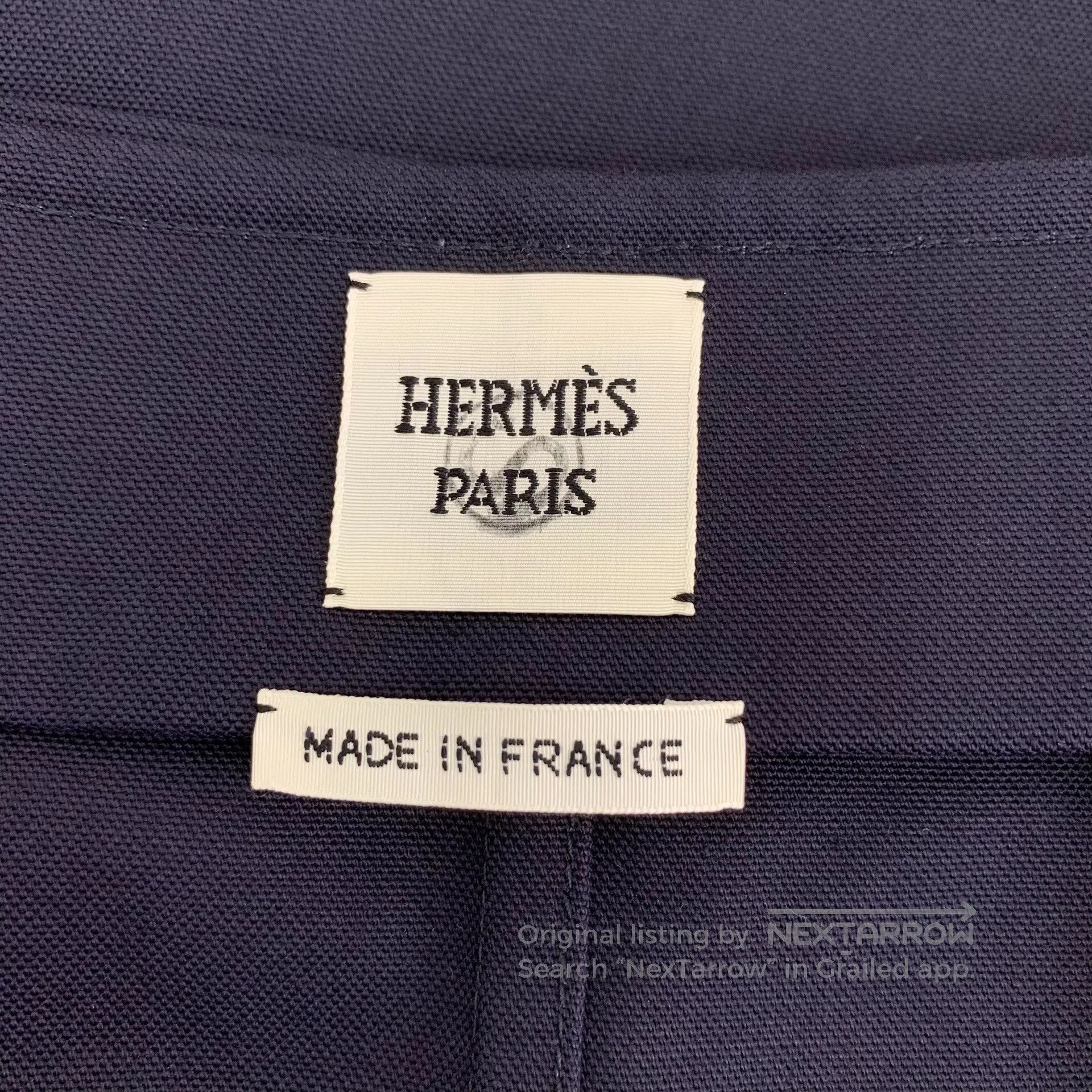 Hermes Hermes Navy blue bell chain cotton casual half skirt| Size 33" - 6 Thumbnail