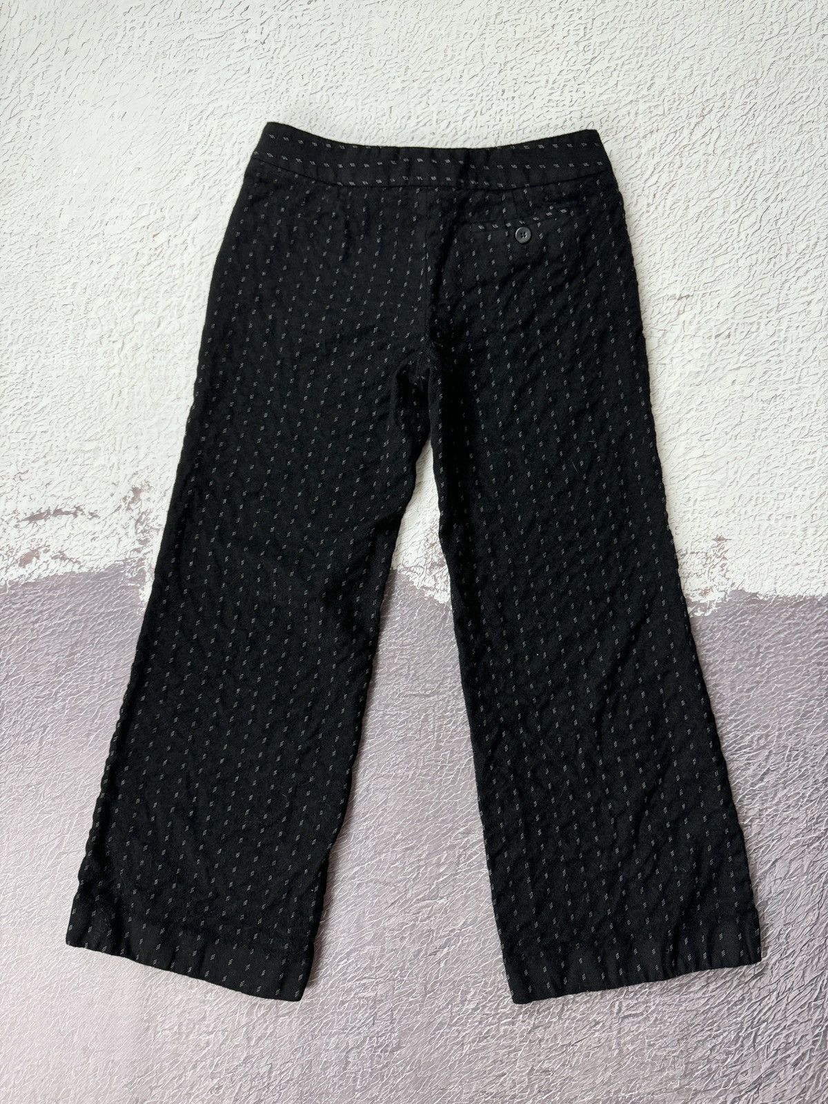 Armani Emporio Armani black wool striped wide bootcut pants Size 30" / US 8 / IT 44 - 11 Thumbnail
