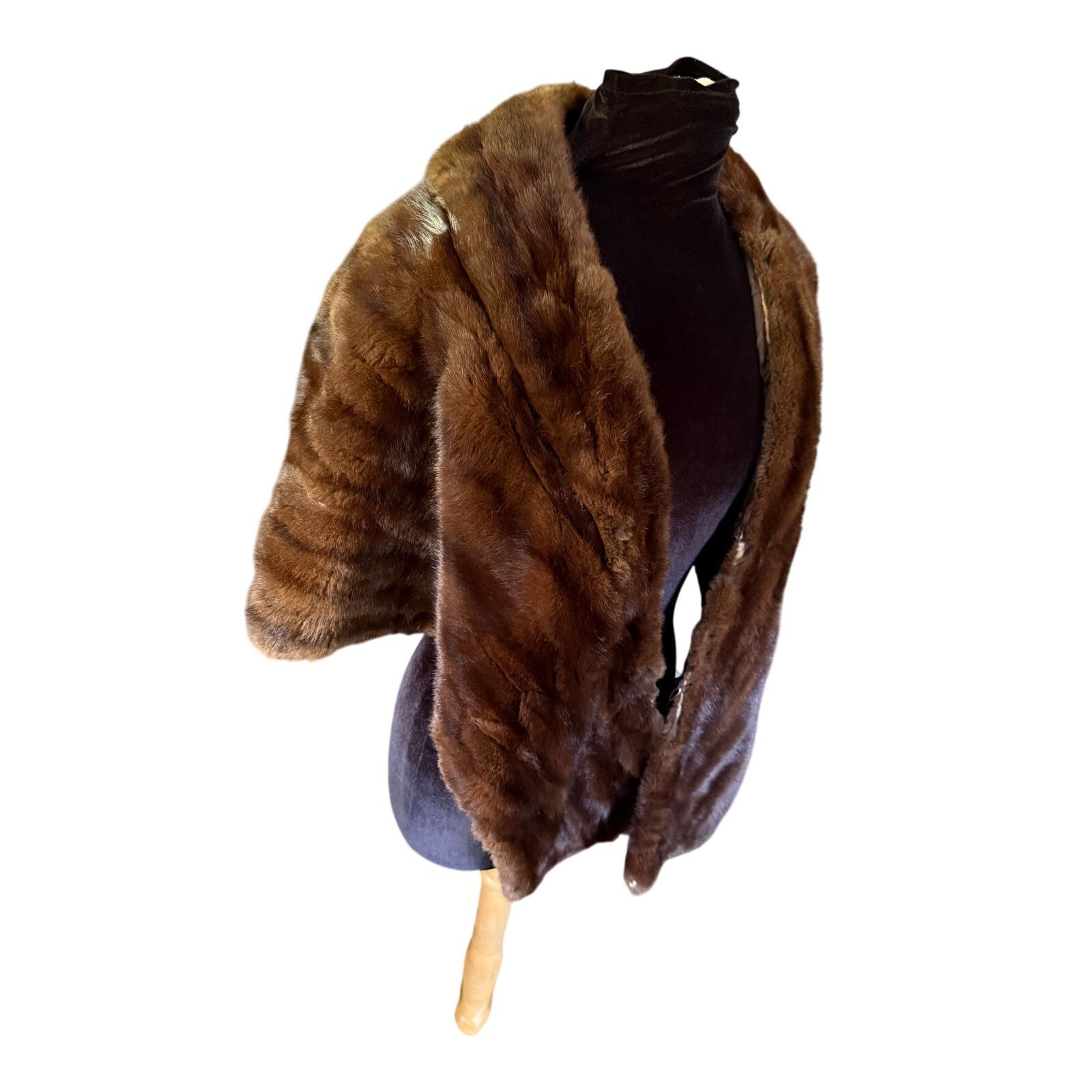 Vintage Vintage 50’s Benedict Danella Brown Genuine Mink Fur Shawl Size ONE SIZE - 2 Thumbnail