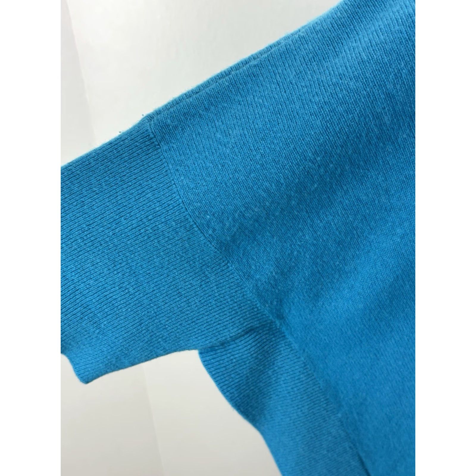 Neiman Marcus Neiman Marcus 100% Cashmere Sweater Womens M Aqua Blue Relaxed Fit Quiet Luxury Pullover Dolman Sleeve Short Sleeve Boxy Classic Size M / US 6-8 / IT 42-44 - 6 Thumbnail