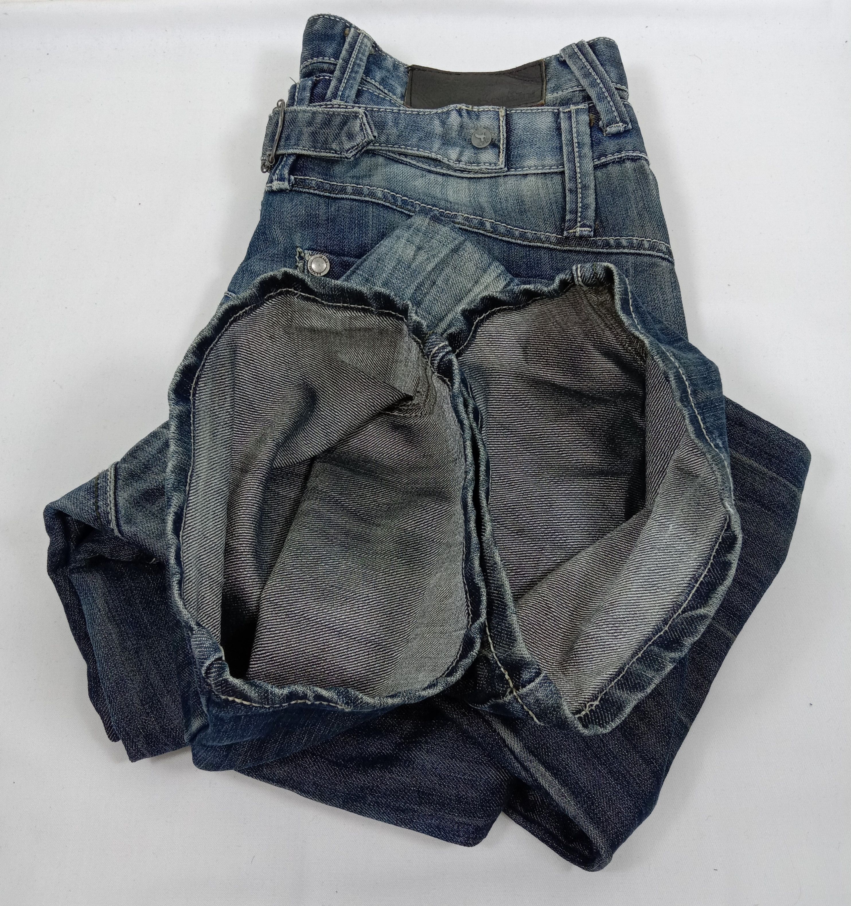 Japanese Brand Vintage Japanese Benzini Multi Pocket Buckle Back Jeans Size US 32 / EU 48 - 16 Thumbnail