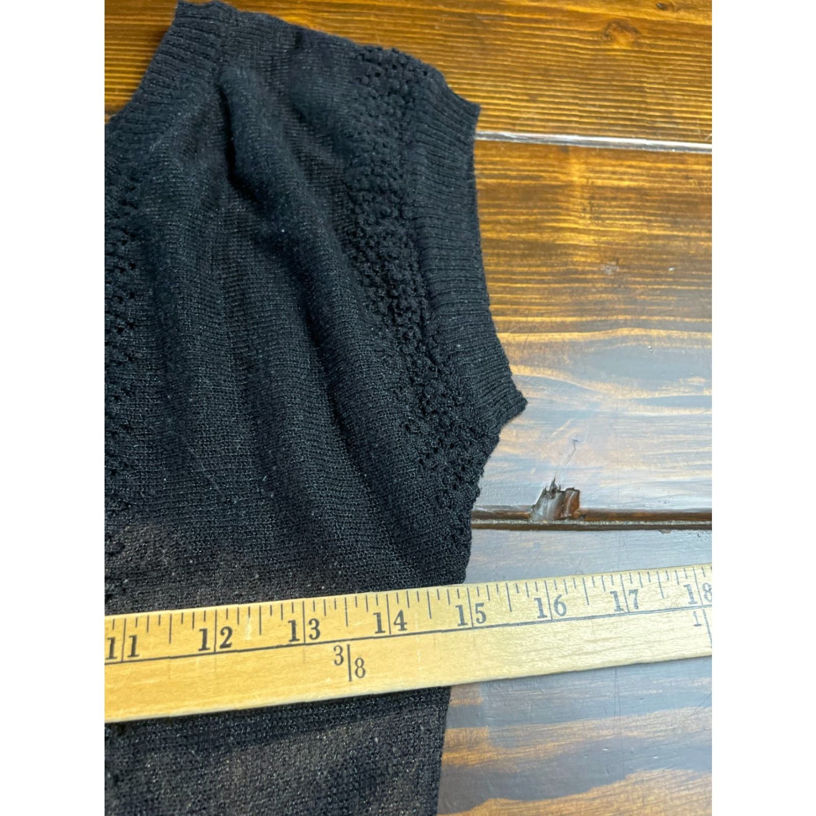 Vintage Maurices Sweater Women Medium Black Cap Sleeve Pullover Knitt Solid Knit Casual Pullover Mens Womens Girls Size M / US 6-8 / IT 42-44 - 3 Thumbnail