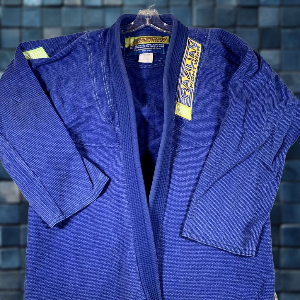 Vintage Brazilian Fightwear Jacket Mens L Blue Jiu Jitsu Gi Kimono Uniform Size US L / EU 52-54 / 3 - 1 Thumbnail