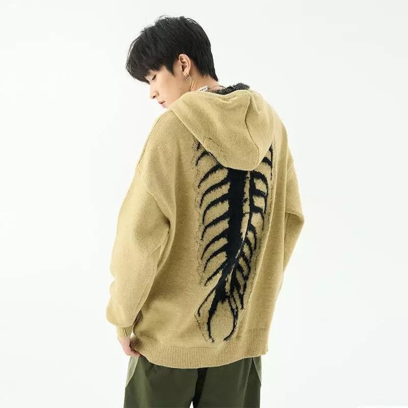 Vintage Sweater with a hood american knitwear punk gothic style Size US L / EU 52-54 / 3 - 2 Thumbnail