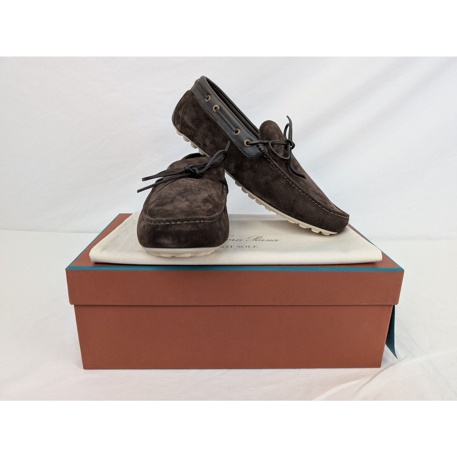 Loro Piana o1rshd1 Dot Sole Walk Suede Loafers Shoe in Chocolate Size US 11.5 / EU 44-45 - 15 Thumbnail