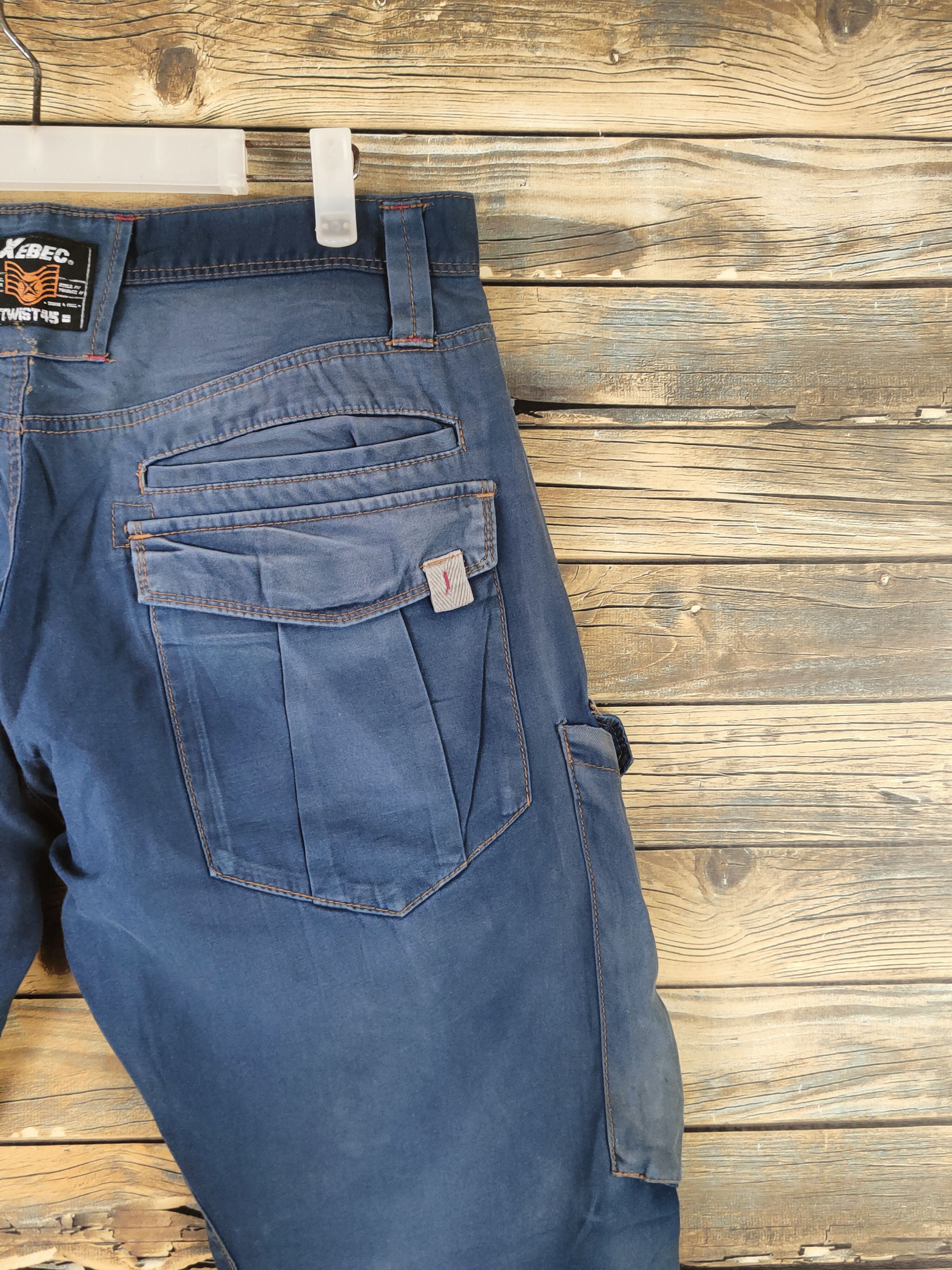 Japanese Brand DL Xebec Twist45 Blue Faded Multipocket Cargo Pants# 46-092 Size US 32 / EU 48 - 10 Thumbnail