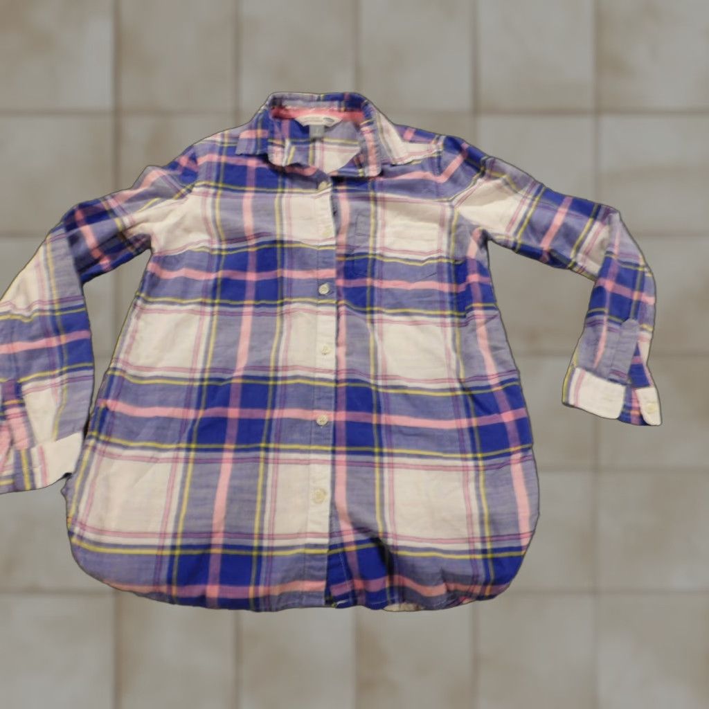 Old Navy Old Navy Womens Blouse Small plaid purple classic button down Size S / US 4 / IT 40 - 1 Thumbnail