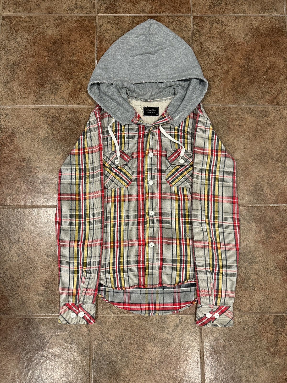 Number (N)ine number nine aw05 “the high streets” hooded flannel | Grailed
