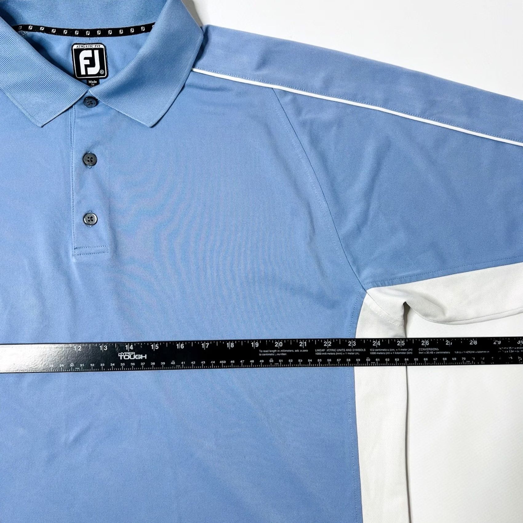 Footjoy FJ FootJoy Athletic Fit Short Sleeve Golf Polo Mens XL Blue White Color Block Polo Shirt Size US XL / EU 56 / 4 - 5 Thumbnail