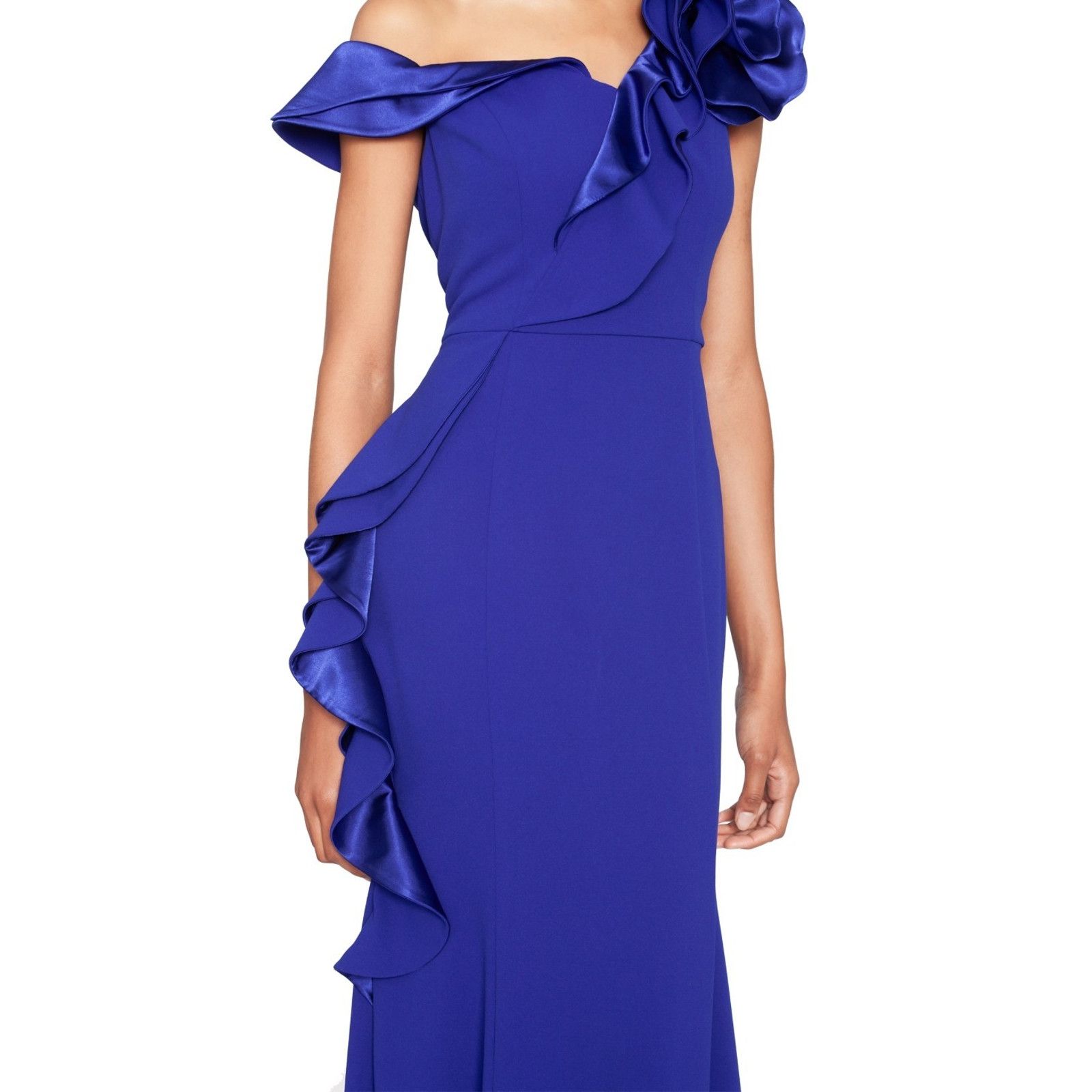 Other White Tie by Shani Asymmetric Ruffled Sleeveless Gown Women Size M / US 6-8 / IT 42-44 - 3 Thumbnail