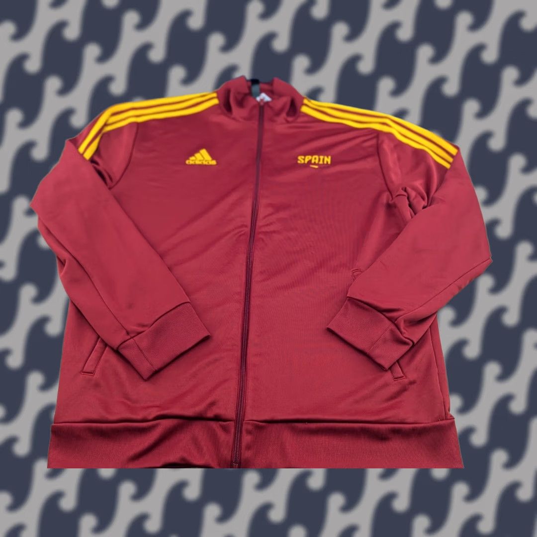 Adidas Adidas Track Jacket Mens Size L Red Football Qatar World Cup 2022 Regular Nylon Quick Dry Water Resistant" Size US L / EU 52-54 / 3 - 1 Thumbnail