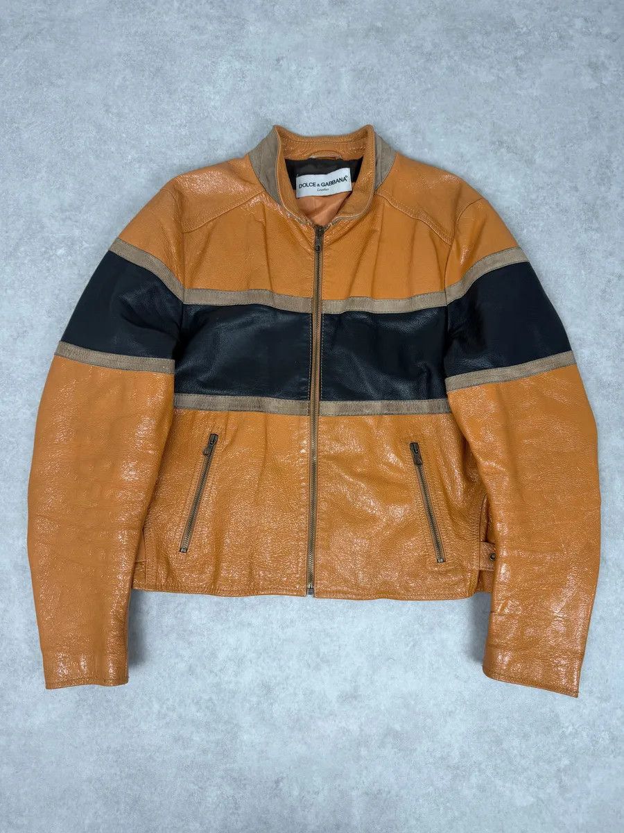 Dolce & Gabbana AW2001 Dolce & Gabbana Orange Prototype Leather Satin Jacket Size US M / EU 48-50 / 2 - 1 Thumbnail