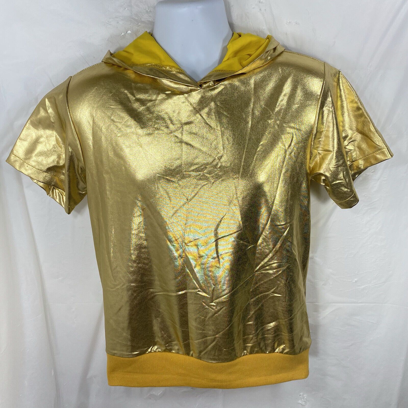 Other JOGAL Hooded Shirt Shiny Golden Reflective Hoodie NWT Size S / US 4 / IT 40 - 1 Thumbnail