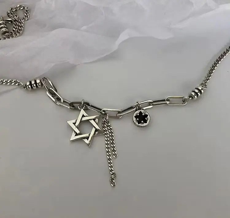 Jewelry Pentagram Thick Chain Necklace Size ONE SIZE - 2 Thumbnail