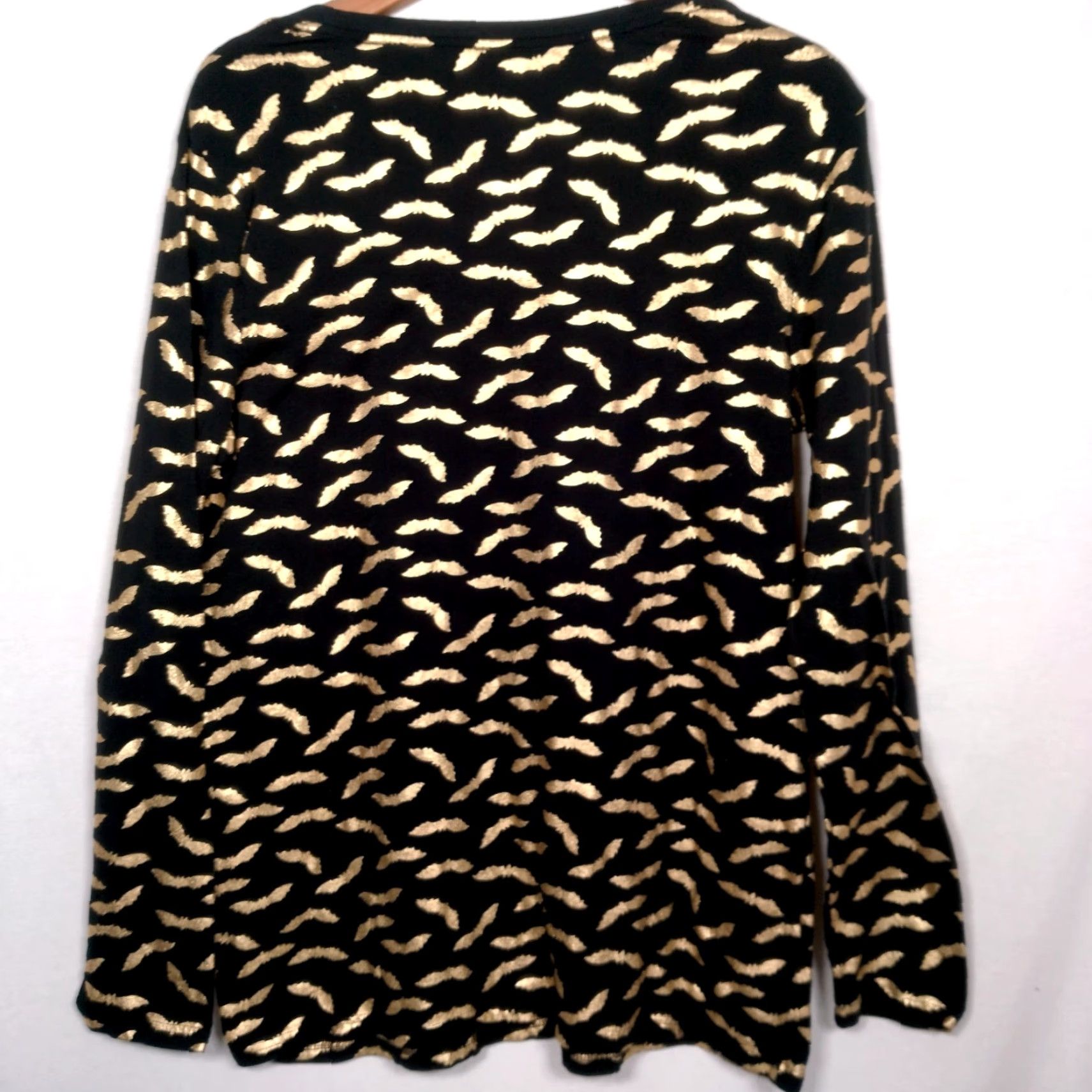 Vintage No Boundaries Bat Shirt Juniors XXL Black Gold Animal Print Graphic T-Shirt Halloween Womens Size XXL / US 16-18 / IT 52-54 - 3 Thumbnail