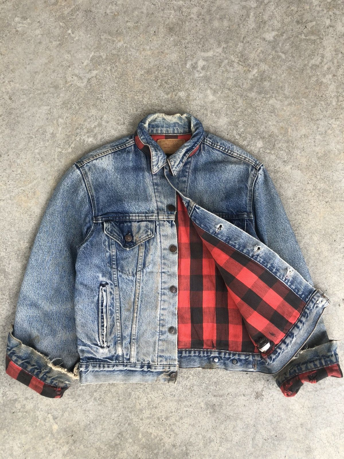 Levi's Vintage 80s Levi’s Blanket Lined Denim Jacket Distressed Size US M / EU 48-50 / 2 - 2 Thumbnail