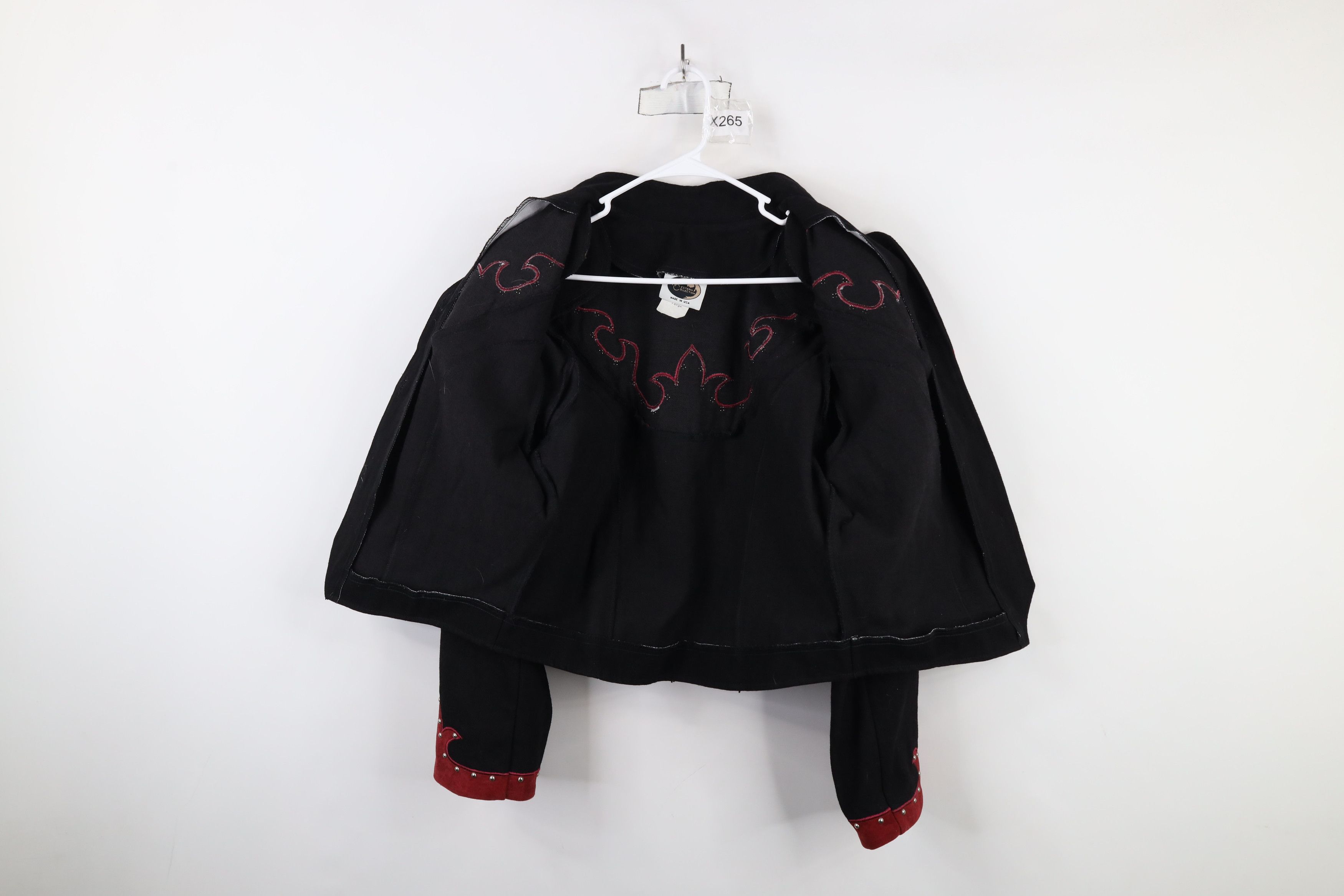 Vintage Vintage 90s Rockabilly Suede Fringed Denim Jacket USA Size L / US 10 / IT 46 - 8 Thumbnail