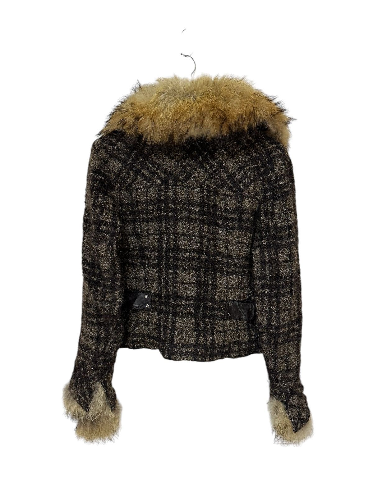 Japanese Brand La Moda Goji Tweed Jacket Fur Faux Jacket Size M / US 6-8 / IT 42-44 - 7 Thumbnail