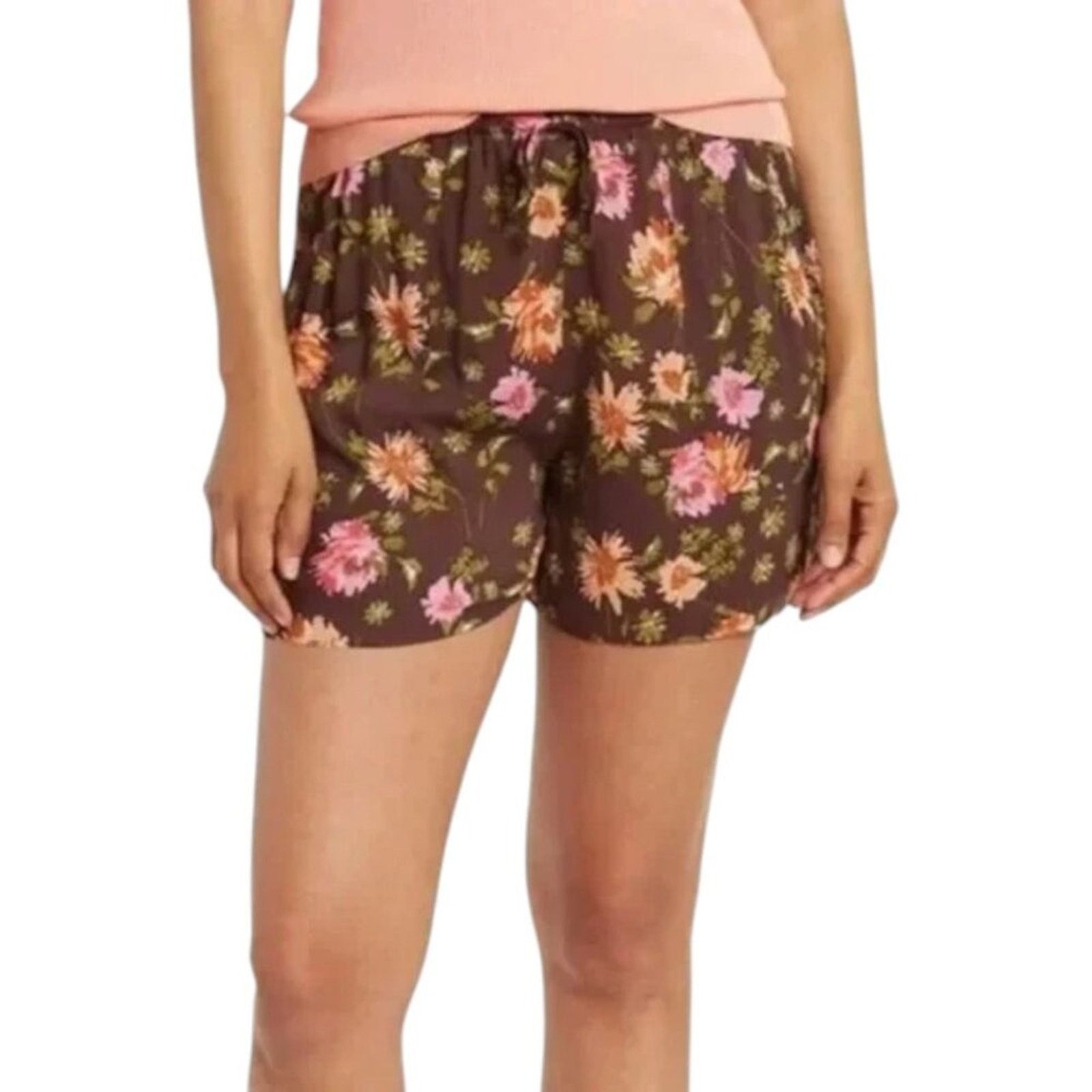 Other DR2 Daniel Rainn Lightweight Brown Floral Shorts Large NWT Size 28" / US 6 / IT 42 - 1 Thumbnail