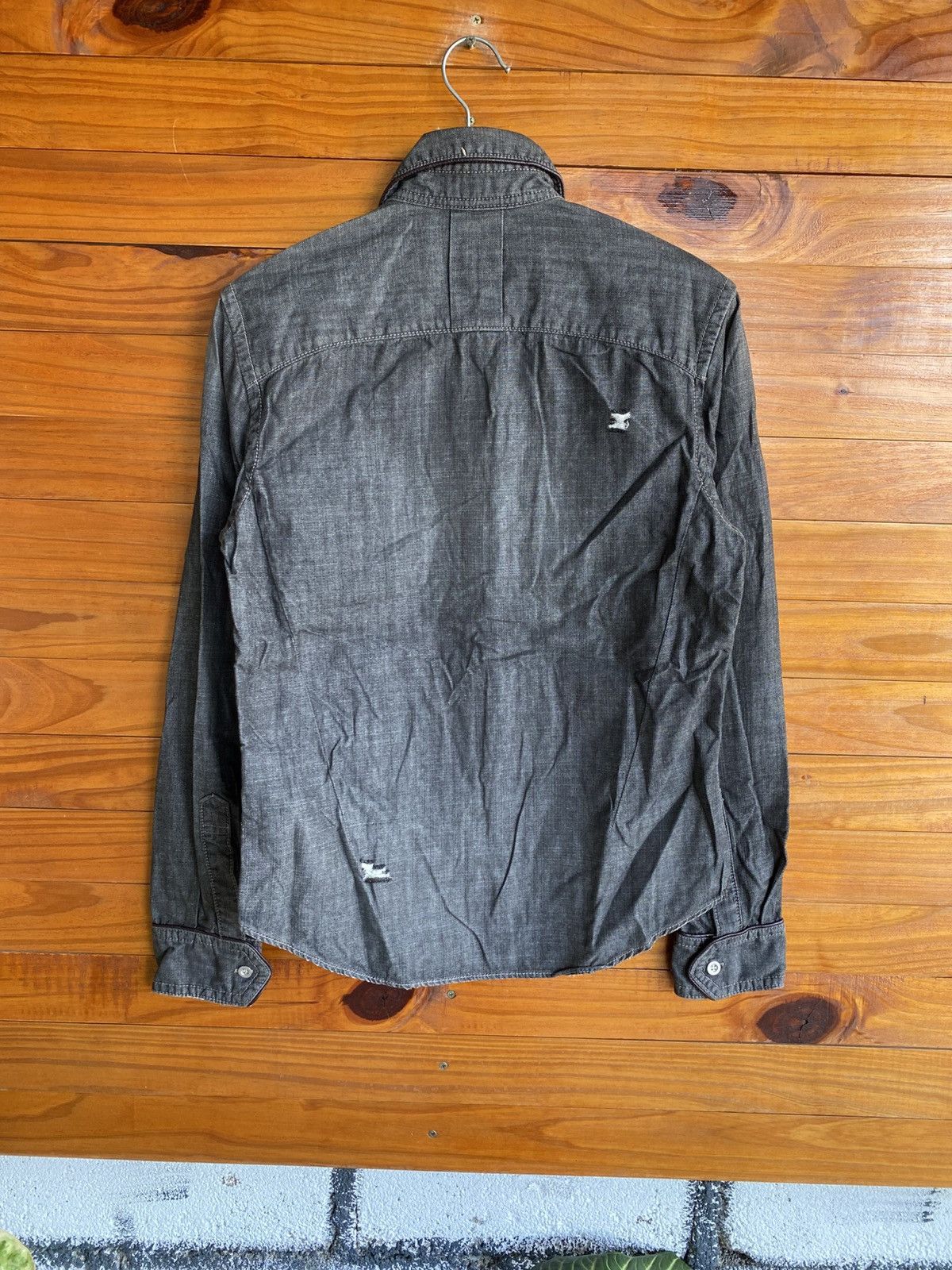 PPFM PPFM Japan Distressed Denim Jacket Grey Zip-Up Workwear Size US S / EU 44-46 / 1 - 10 Thumbnail