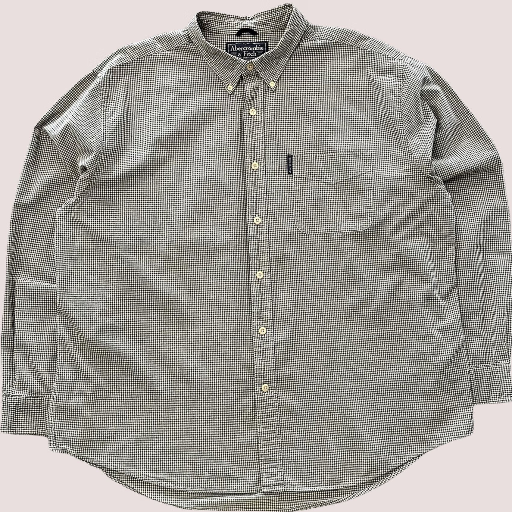 Abercrombie & Fitch VINTAGE Abercrombie & Fitch Shirt Mens XL Green Y2K Button Plaid Beige Size US XL / EU 56 / 4 - 1 Thumbnail