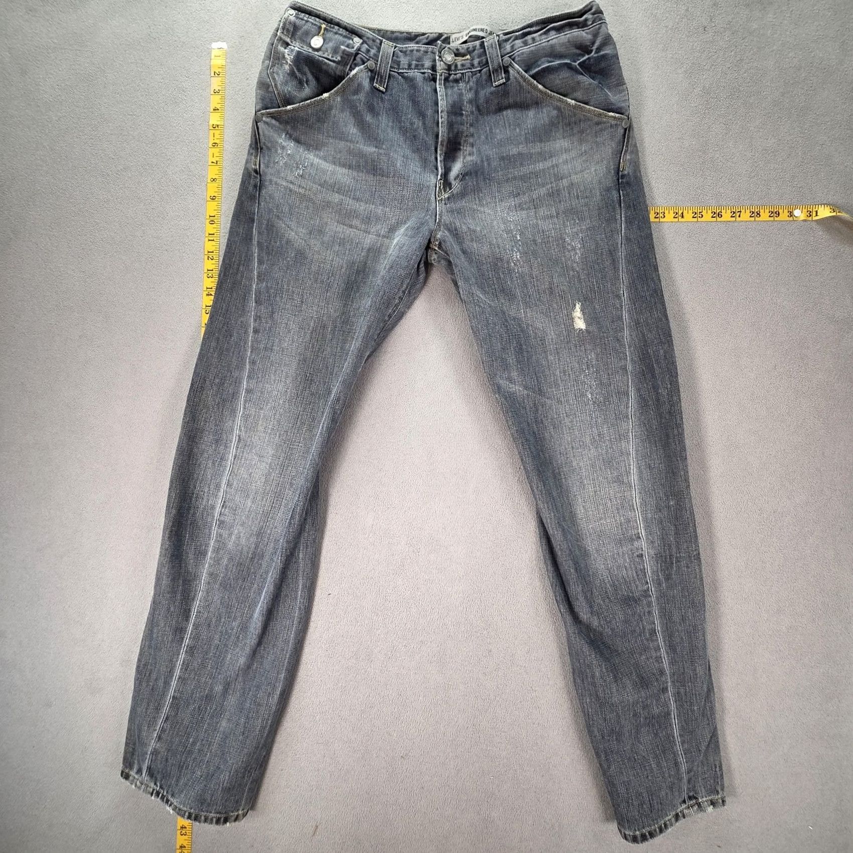 Levi's Levi's Engineered Jeans Mens 33x32 Blue 10th Anniversary Distressed Pockets Straight Denim Cotton Vintage: No? Size US 33 - 2 Thumbnail