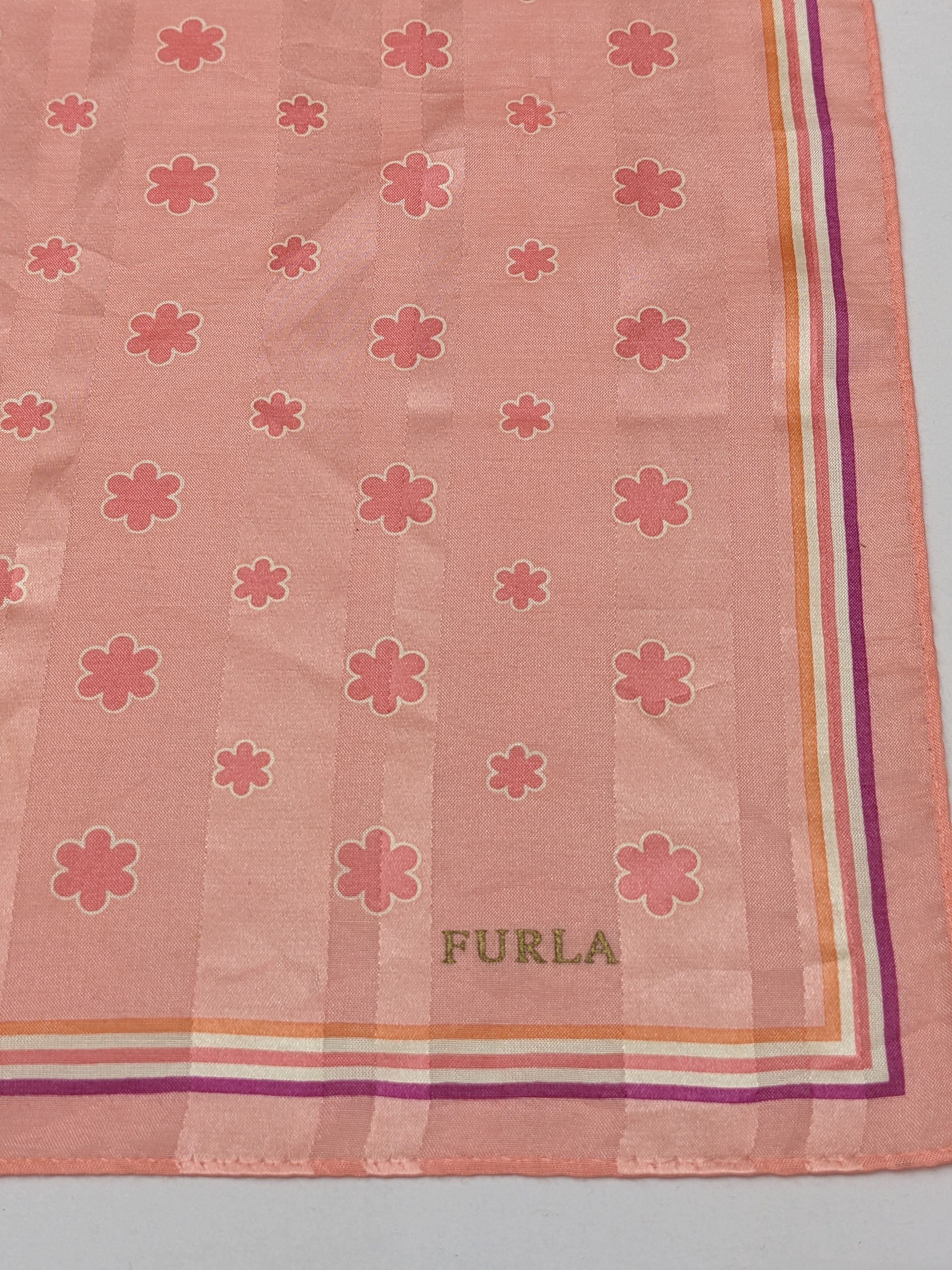 Furla Furla Italy Pink & Orange Striped Handkerchief Size ONE SIZE - 2 Thumbnail