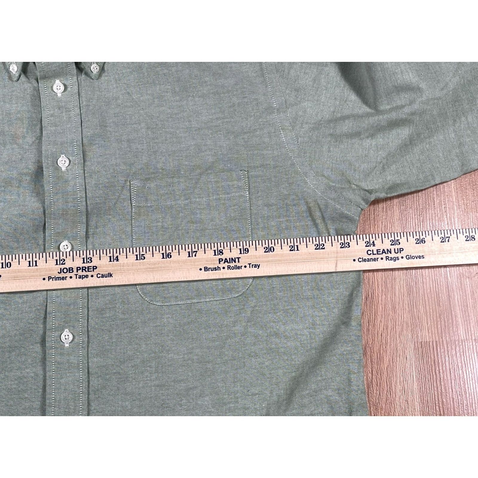 Stafford Stafford Shirt Mens 16 Green Dress Wrinkle Free Oxford Long Sleeve Button Down Size 42R - 6 Thumbnail