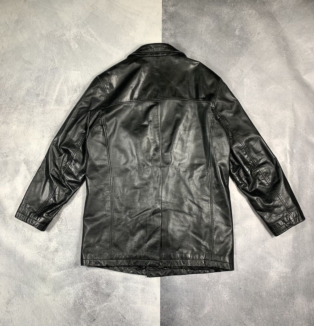Leather × Vintage Vintage 90s Opium Elongated Leather blazer Jacket Coat Size US L / EU 52-54 / 3 - 7 Thumbnail