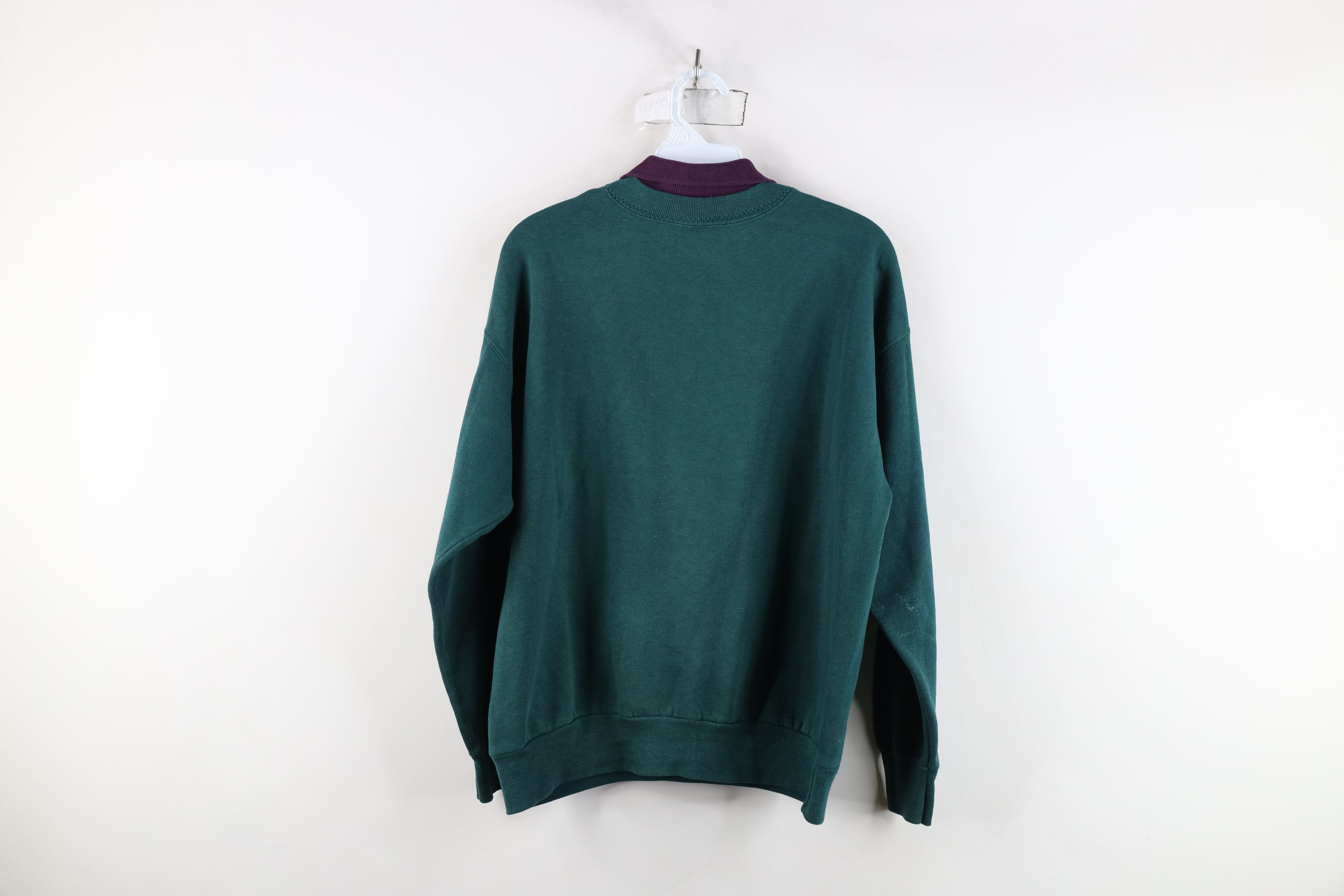 Vintage Vintage 90s Streetwear Peacock Flower Collared Sweatshirt Size L / US 10 / IT 46 - 14 Thumbnail