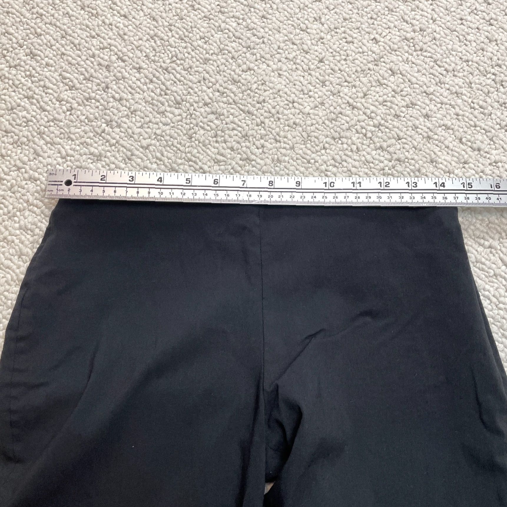 Vintage Tahari Pants Straight Leg Ankle Women's Sl S Black 29x27 Zip Pockets Stretch Knit Rayon Nylon Spandex Size 28" / US 6 / IT 42 - 5 Thumbnail