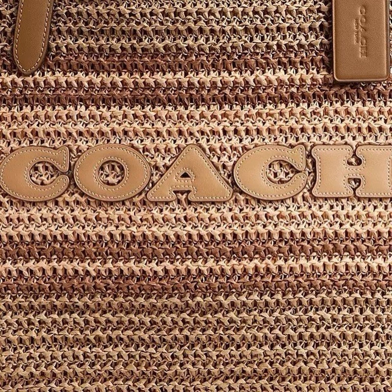Coach NWT COACH Straw leather City Tote Bag CBG87 Im/Honey Brown Size ONE SIZE - 9 Thumbnail