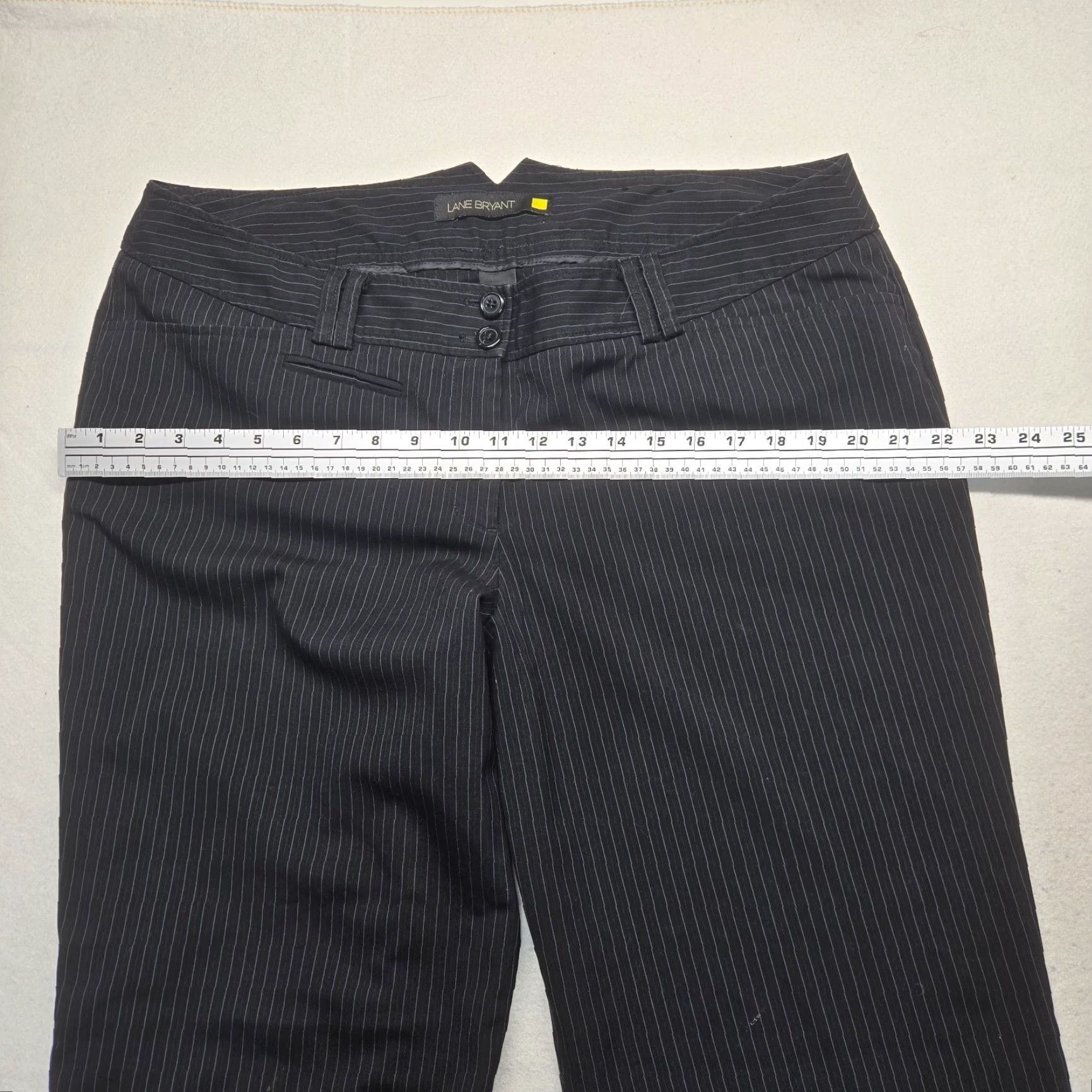 Vintage Lane Bryant Pants Dress Wide-Leg Black Stripe Striped Plus Size 4 Adult Women's size 4 Womens Pants Size 27" / US 4 / IT 40 - 7 Thumbnail
