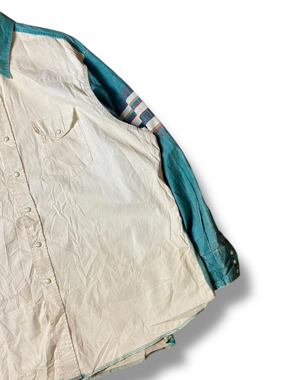 Japanese Brand × Vintage × Wrangler Vintage WRANGLER Cotton Button Up Shirts (130) Size US XXL / EU 58 / 5 - 5 Thumbnail