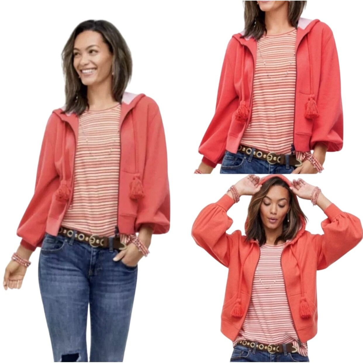 Designer Cabi Tangerine Deluxe Full Zip Hoodie W's Small Balloon Slee Size M / US 6-8 / IT 42-44 - 3 Thumbnail