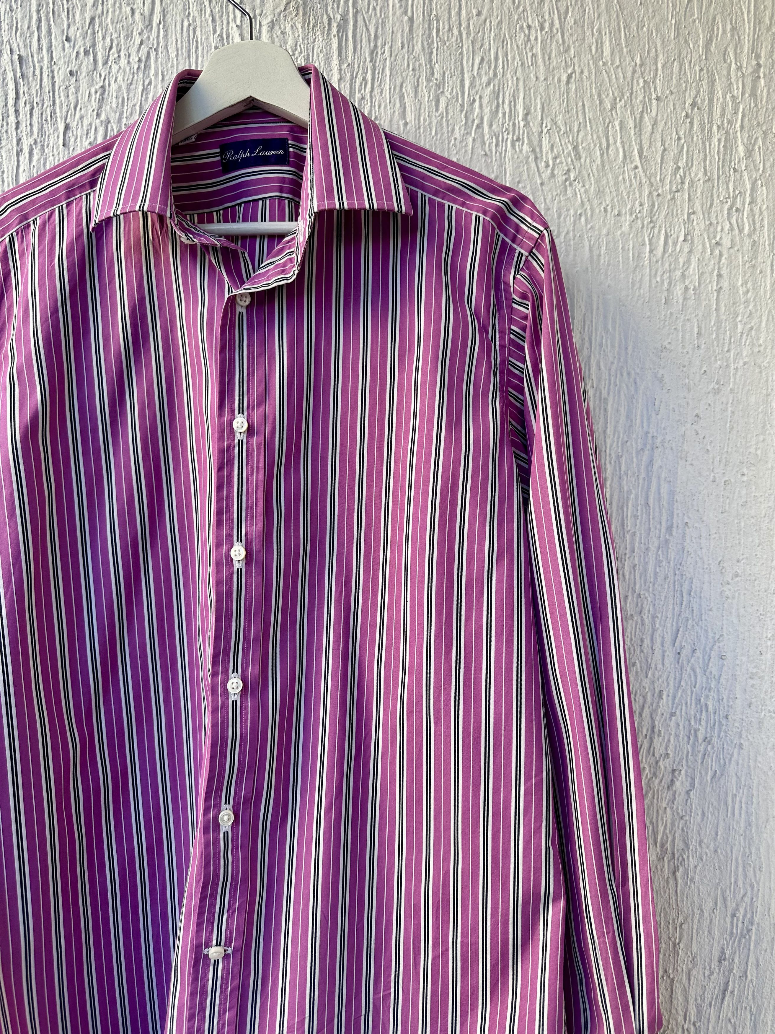 Ralph Lauren Purple Label striped cotton shirt Size US L / EU 52-54 / 3 - 2 Thumbnail
