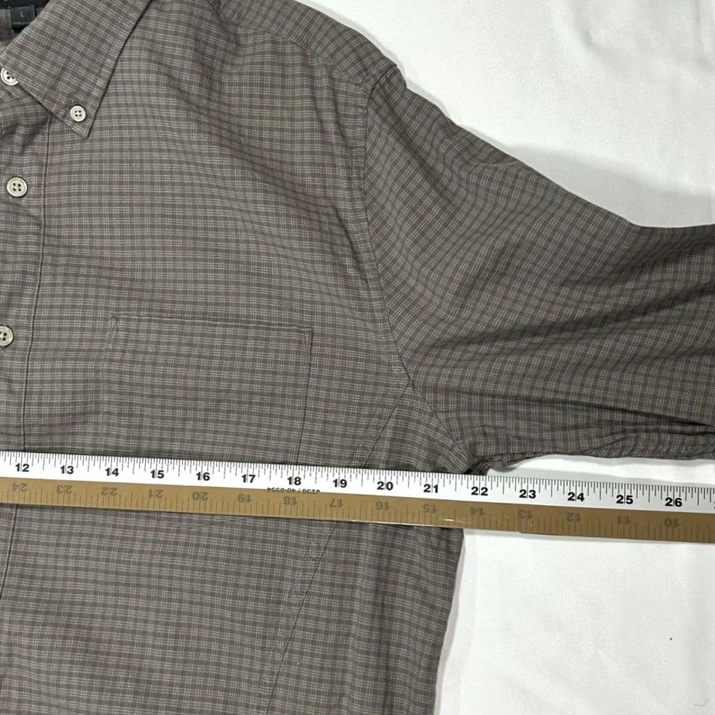 John Varvatos John Varvatos Plaid Button Up Shirt Long Sleeve Mens L Checkered Gray Size 42R - 8 Thumbnail